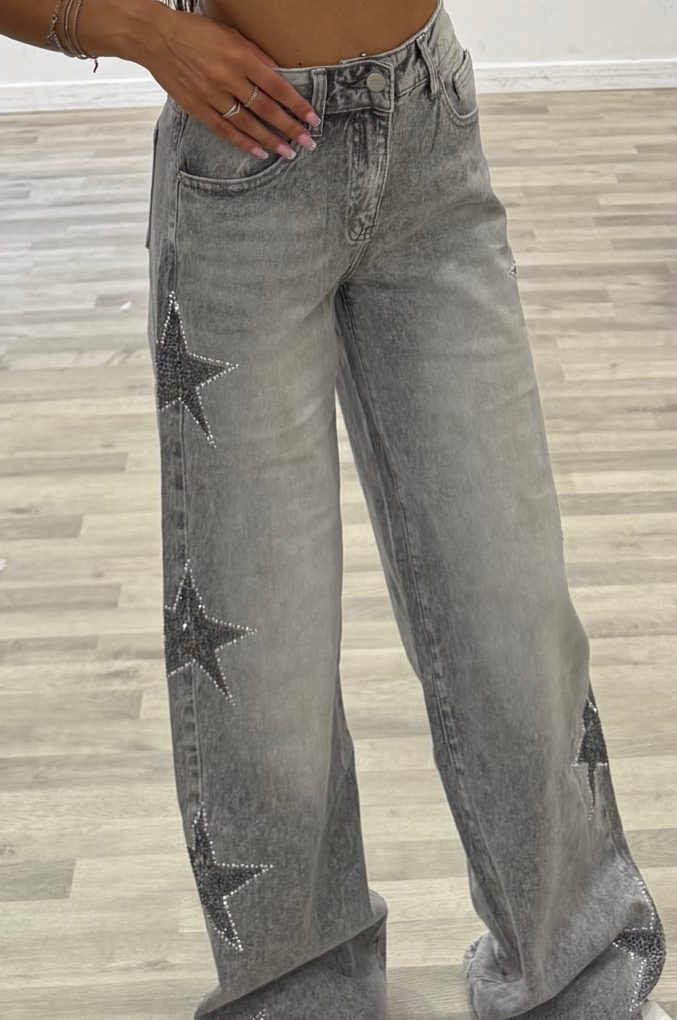 jeans grigio con stella