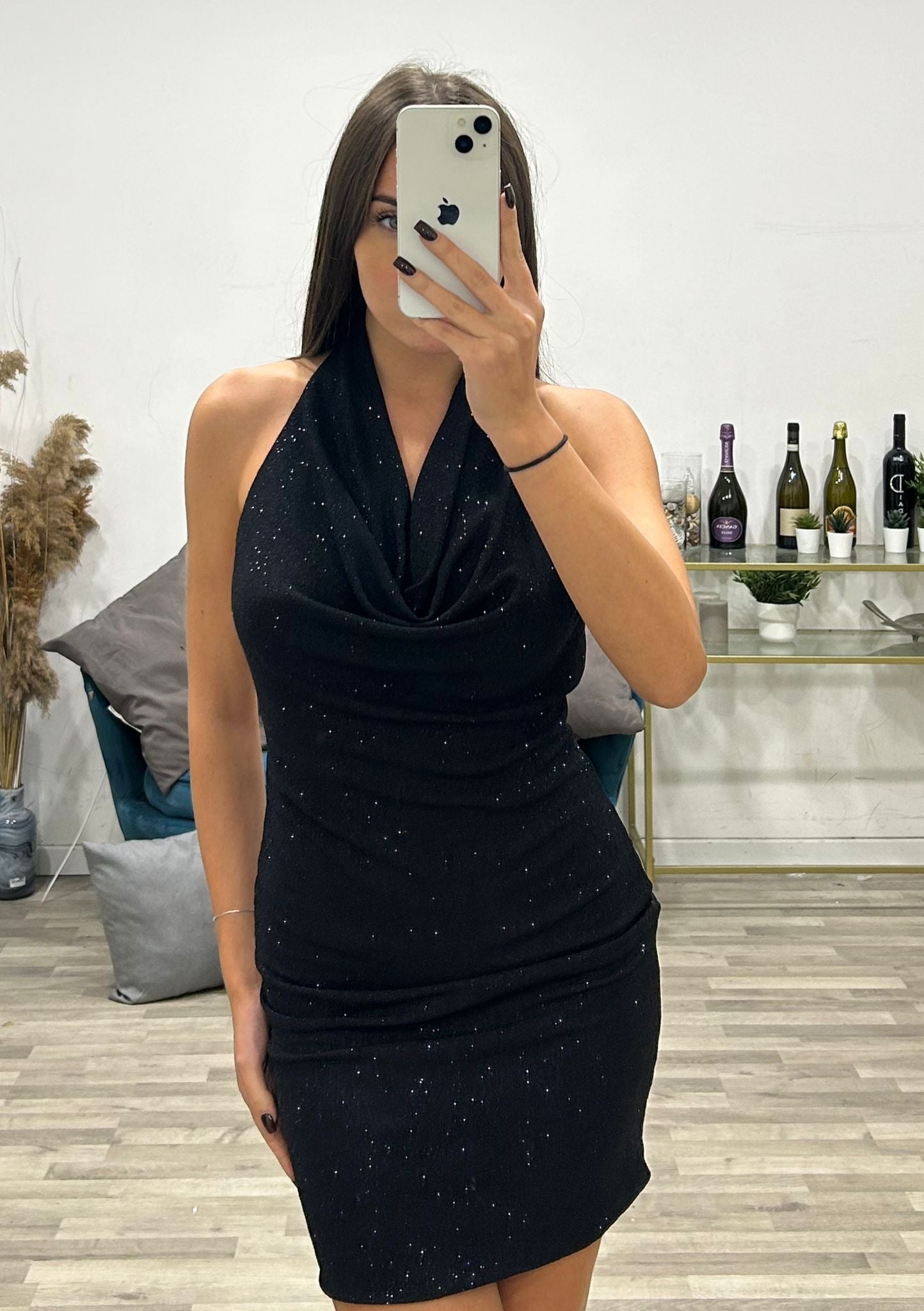 vestitino scollo bavero in lurex