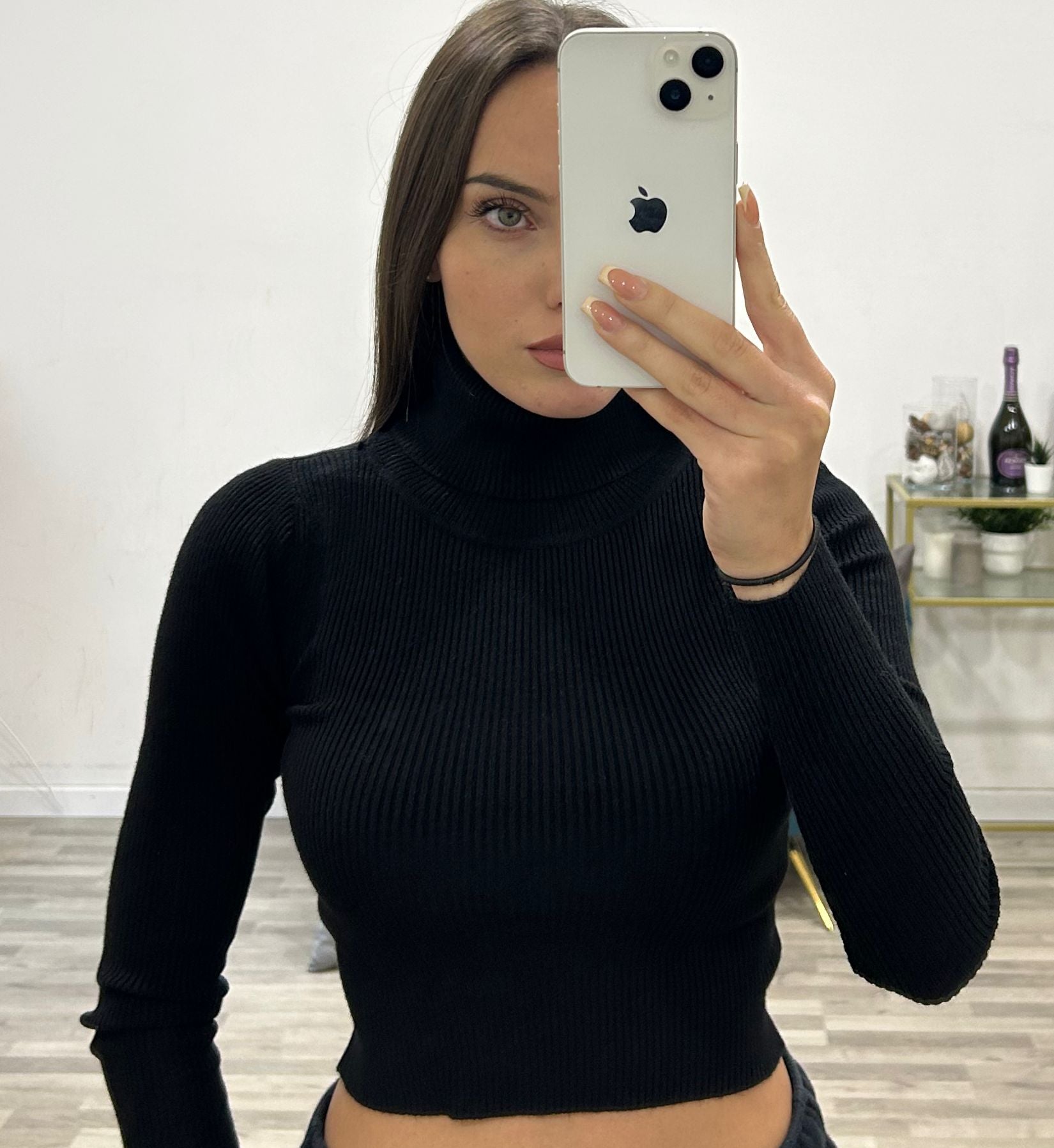 dolcevita corto a costine