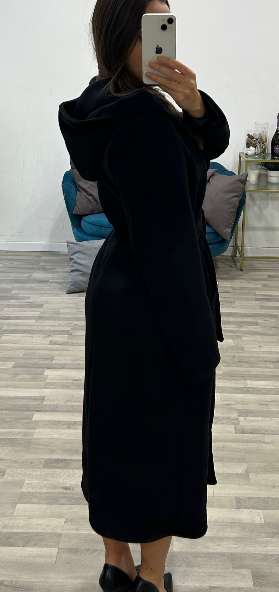 cappotto lungo con cappuccio