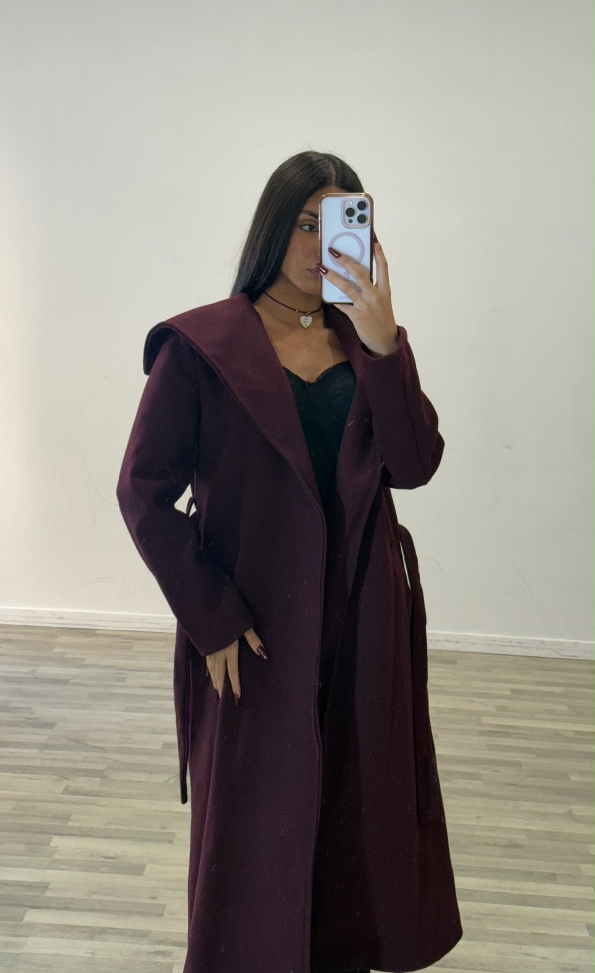 cappotto lungo con cappuccio