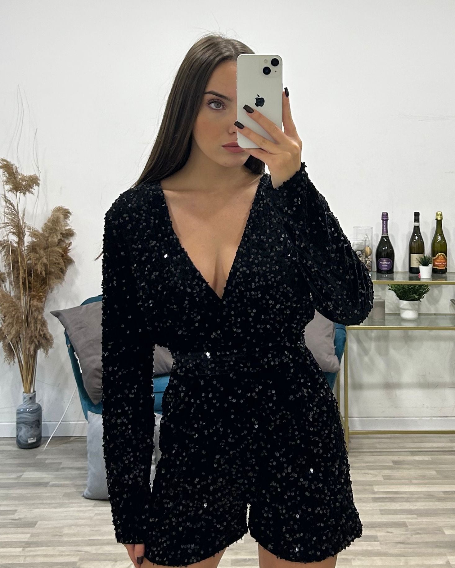 tutina incrociata di paillettes