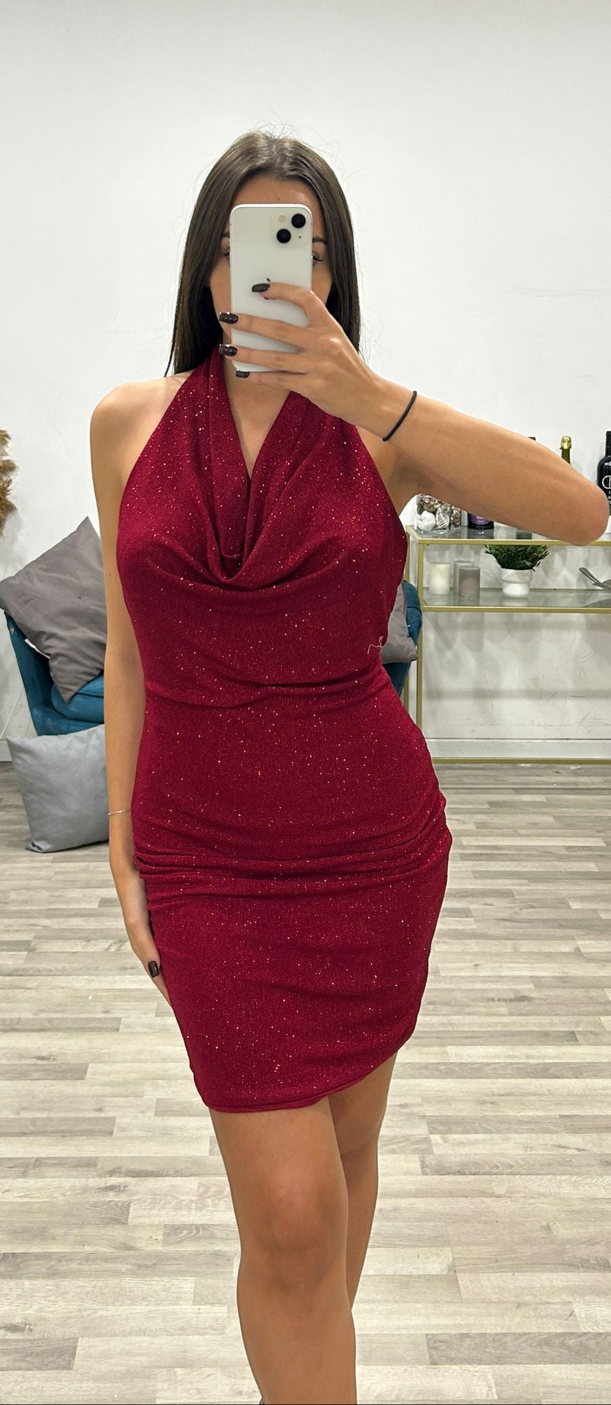 vestitino scollo bavero in lurex