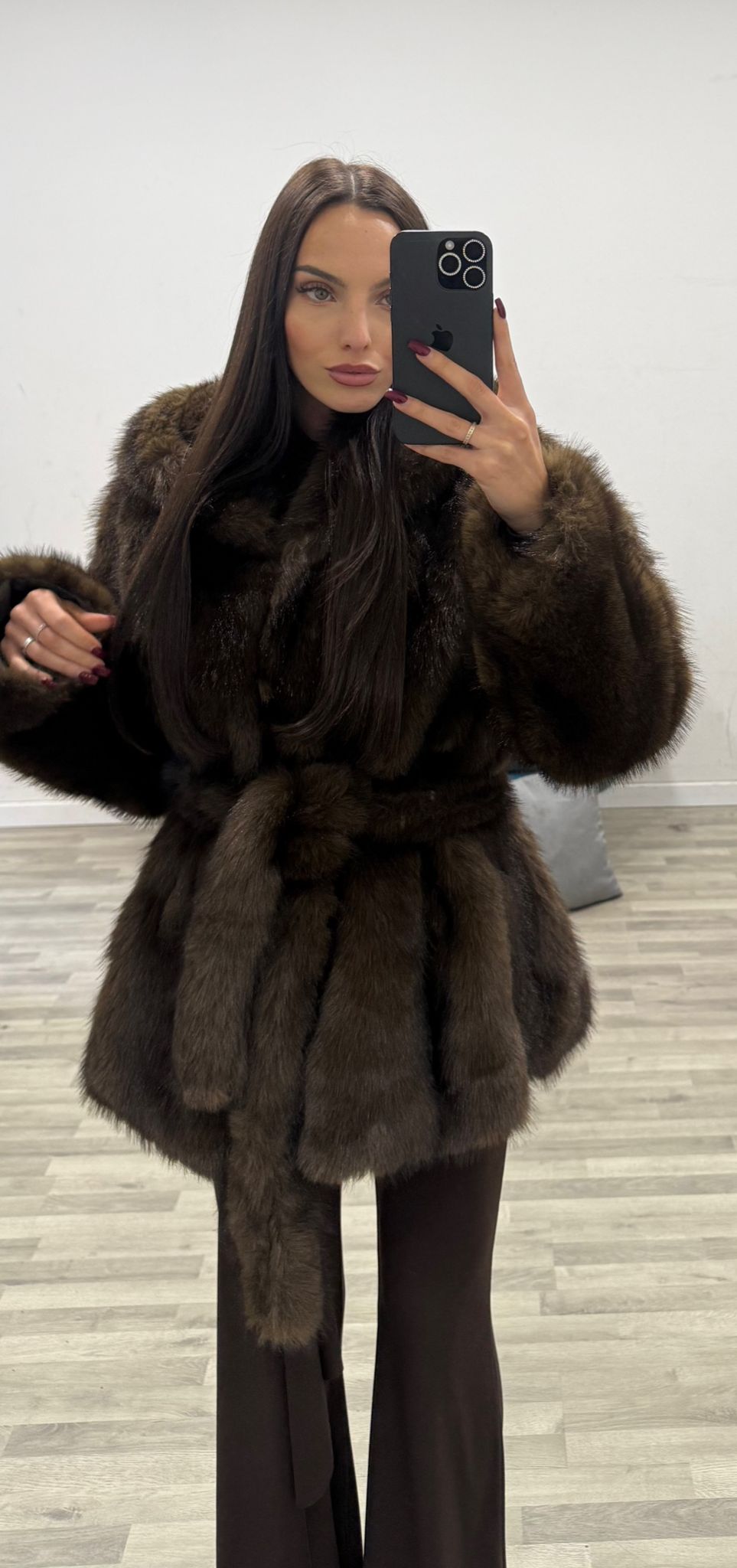 pelliccia con cintura karol