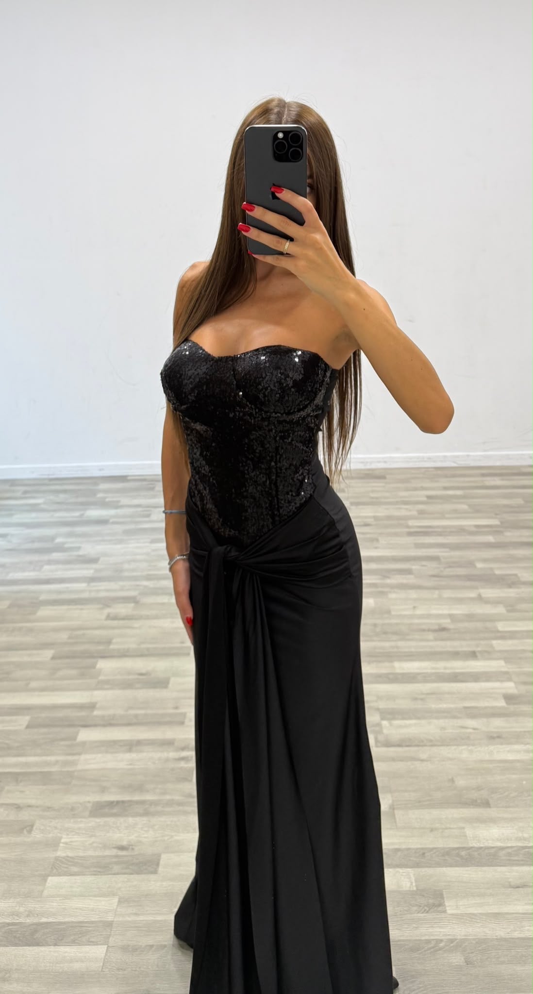 vestito cuore di paiettes