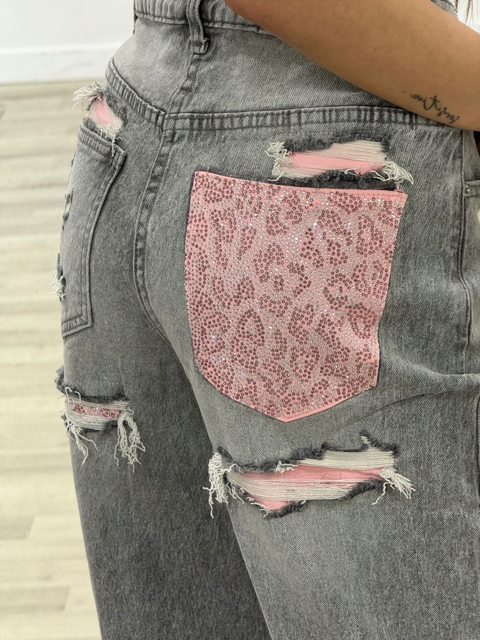 jeans grey new tasca rosa