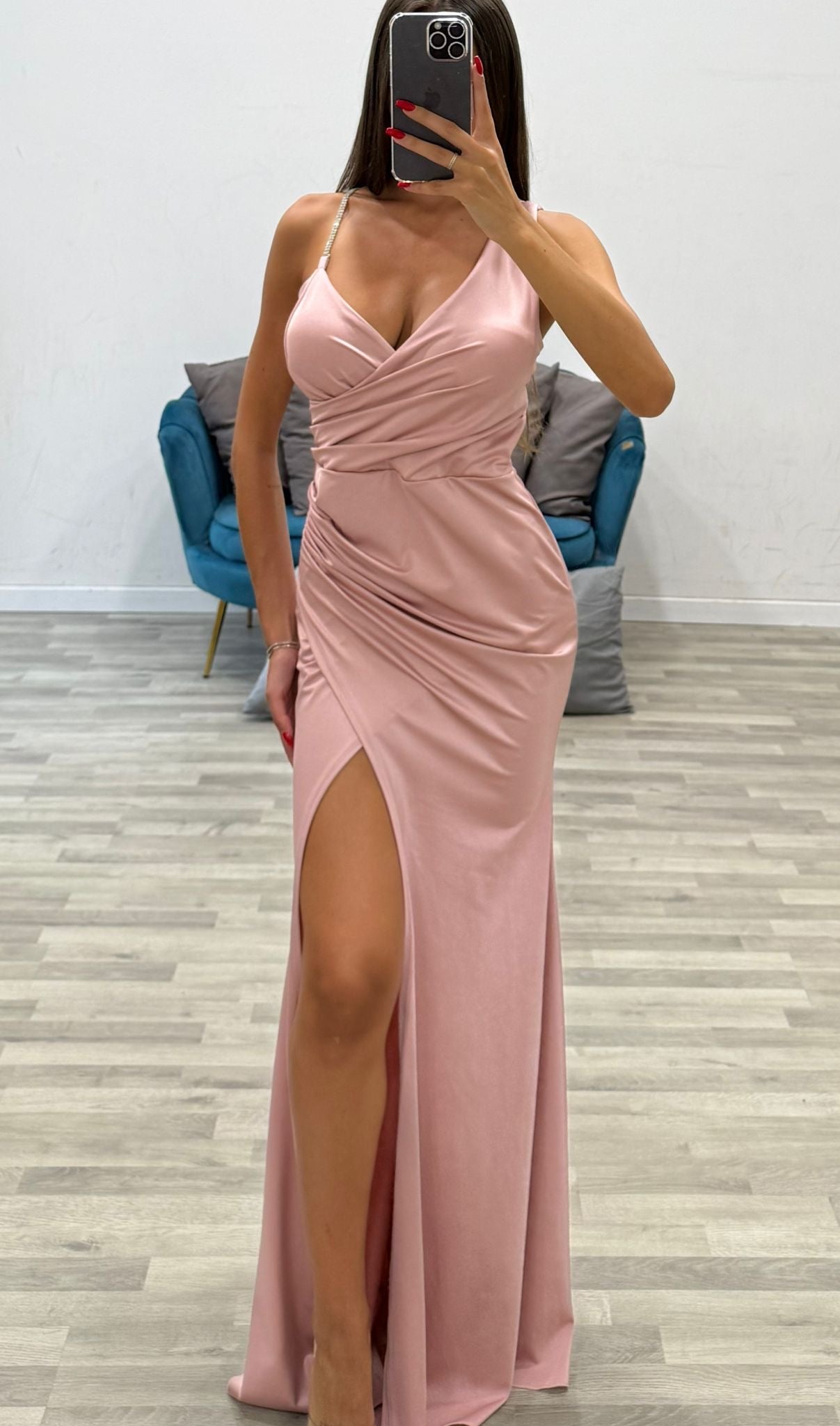 vestito con bretellina di swarosky