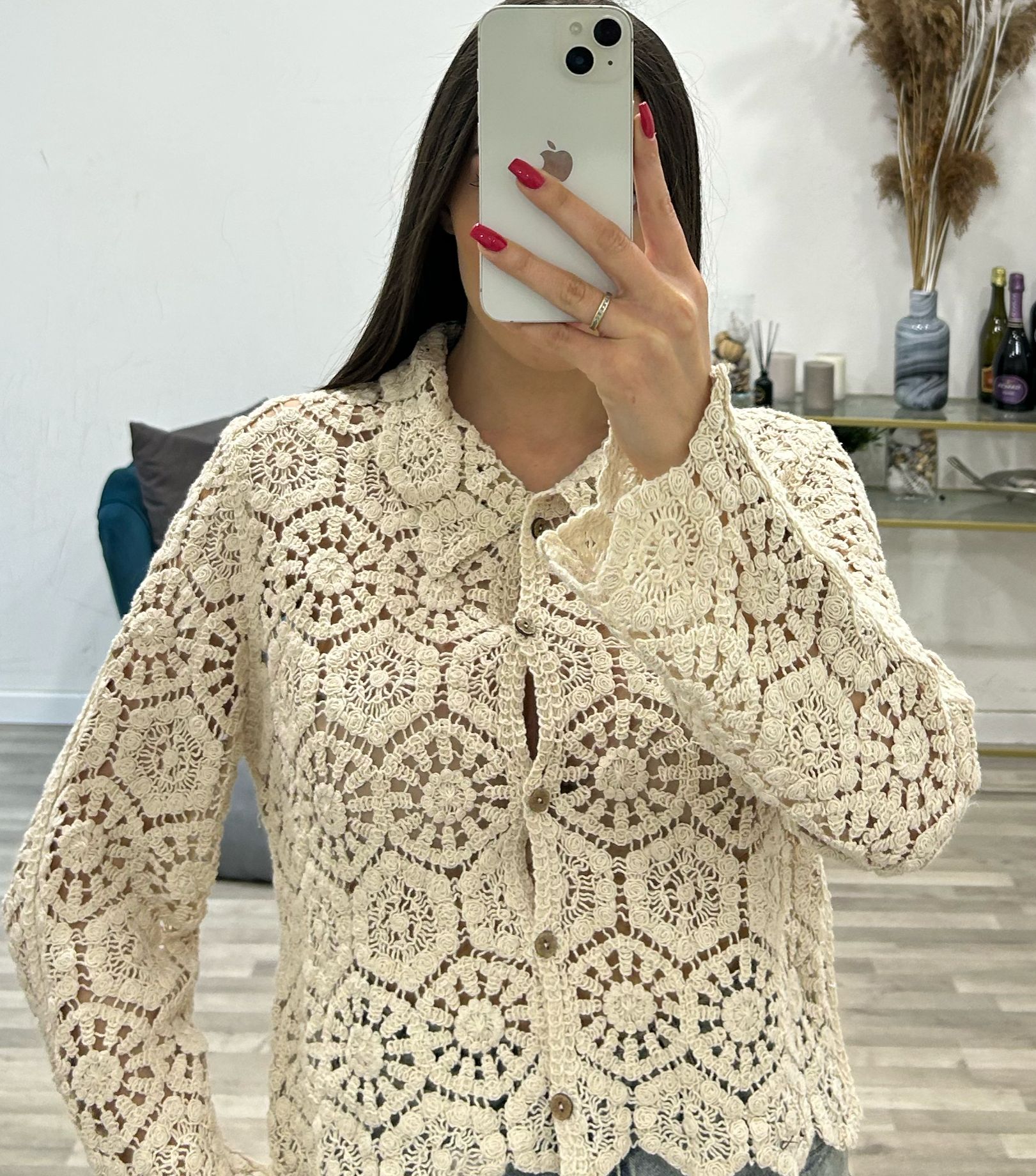 giacchino camicia di uncinetto