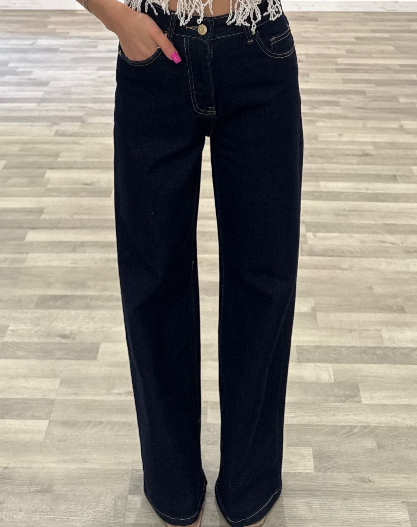 jeans momfit dark blue