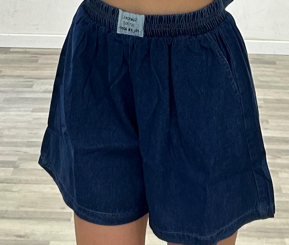 short di jeans con molla