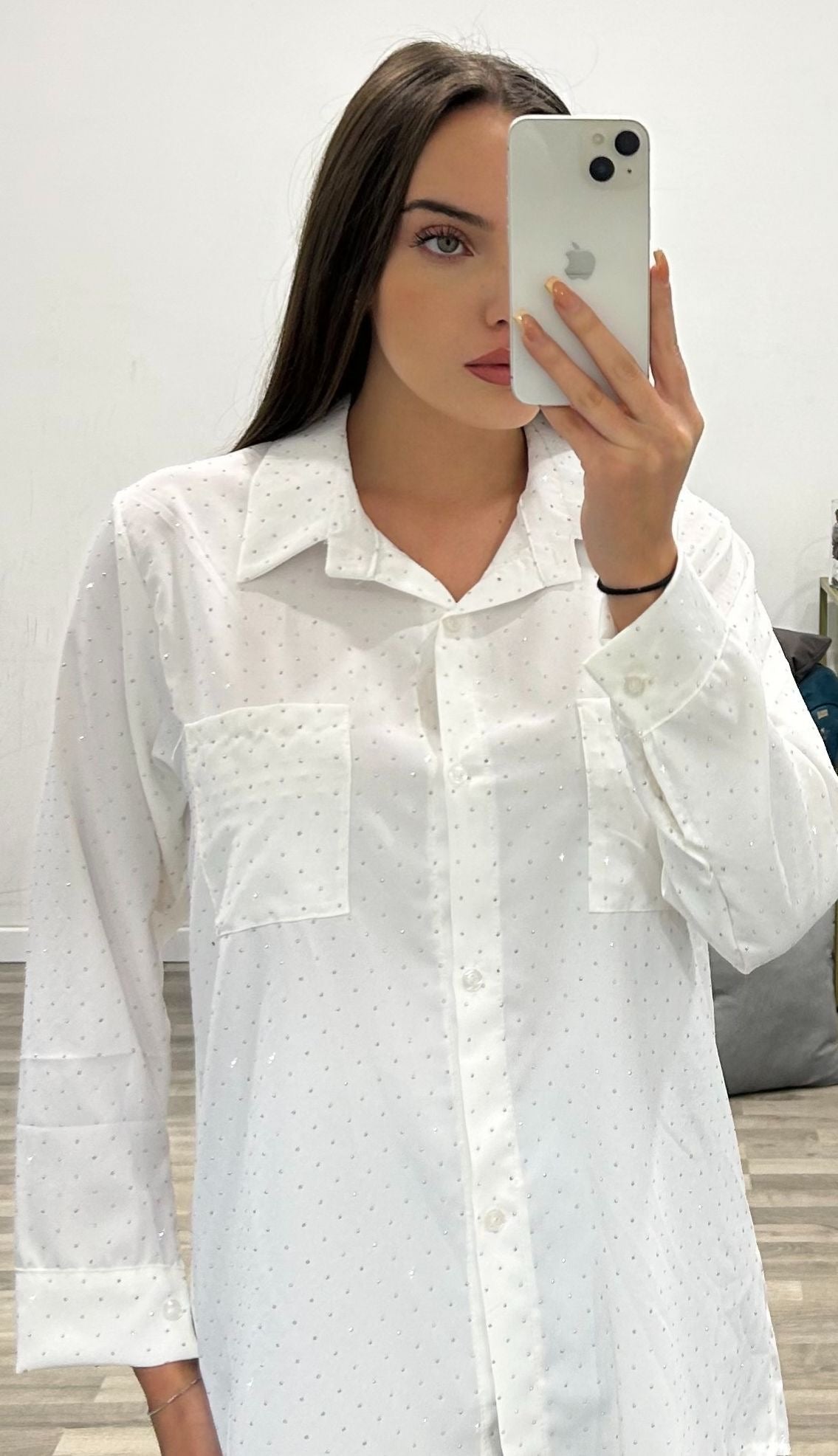 camicia con brillantini sierra