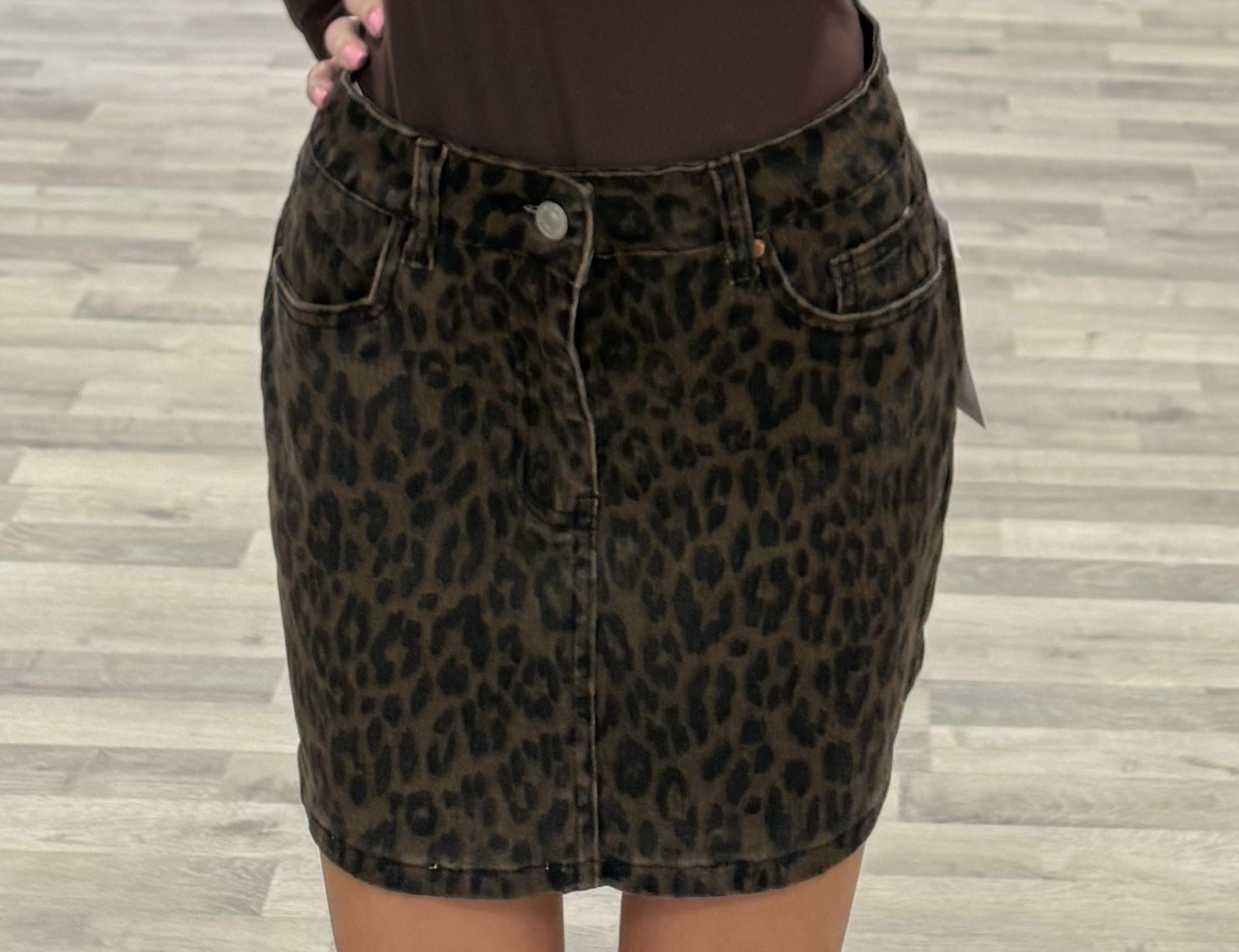 gonna di jeans leopardata