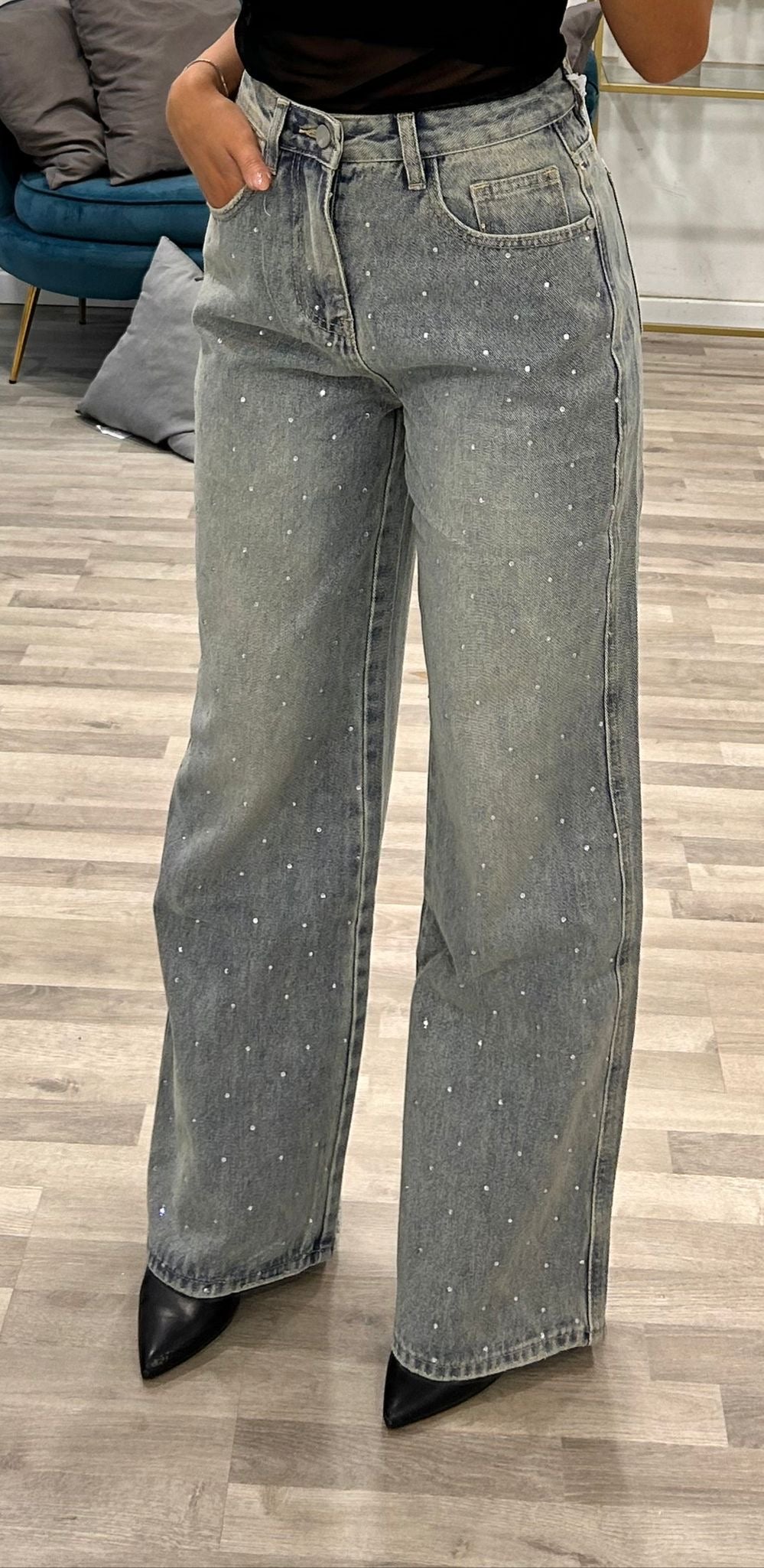 jeans con brillantini rem