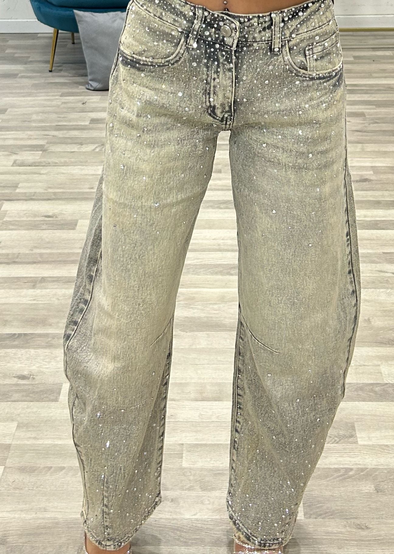 jeans ballon grigio vintage