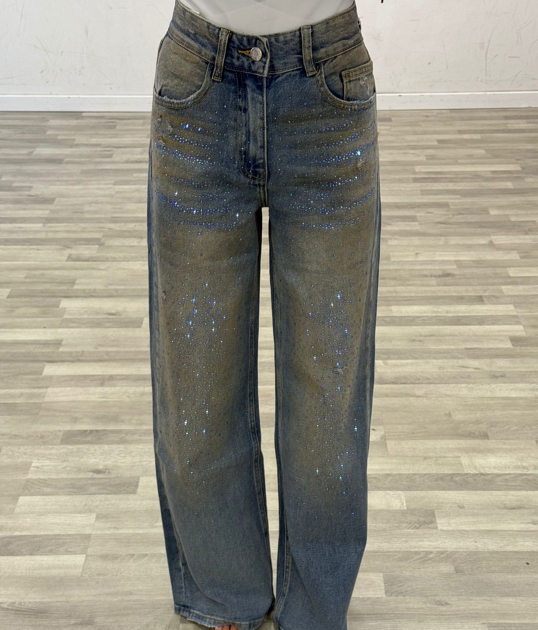 jeans con glitter cielo