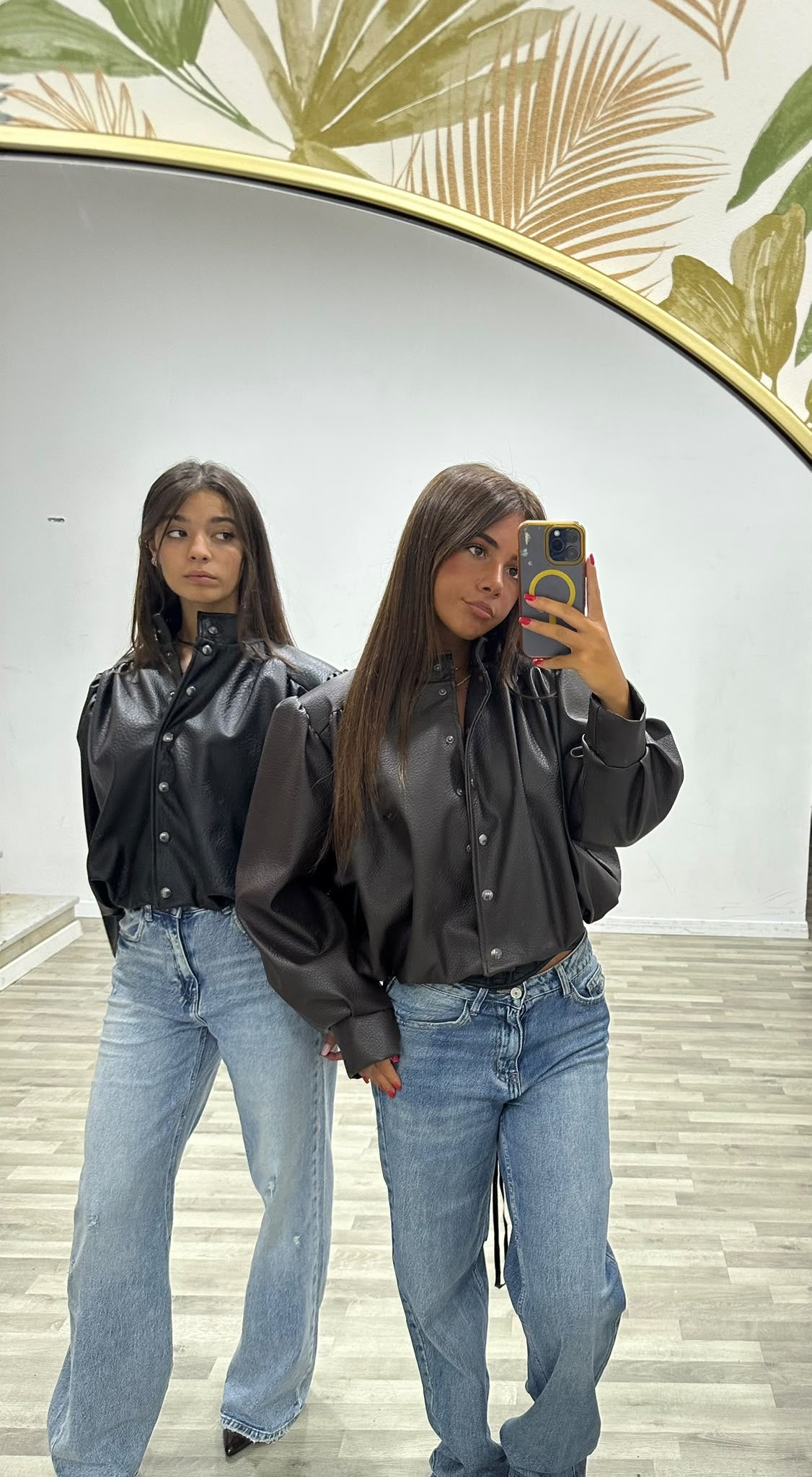 bomber in ecopelle giada