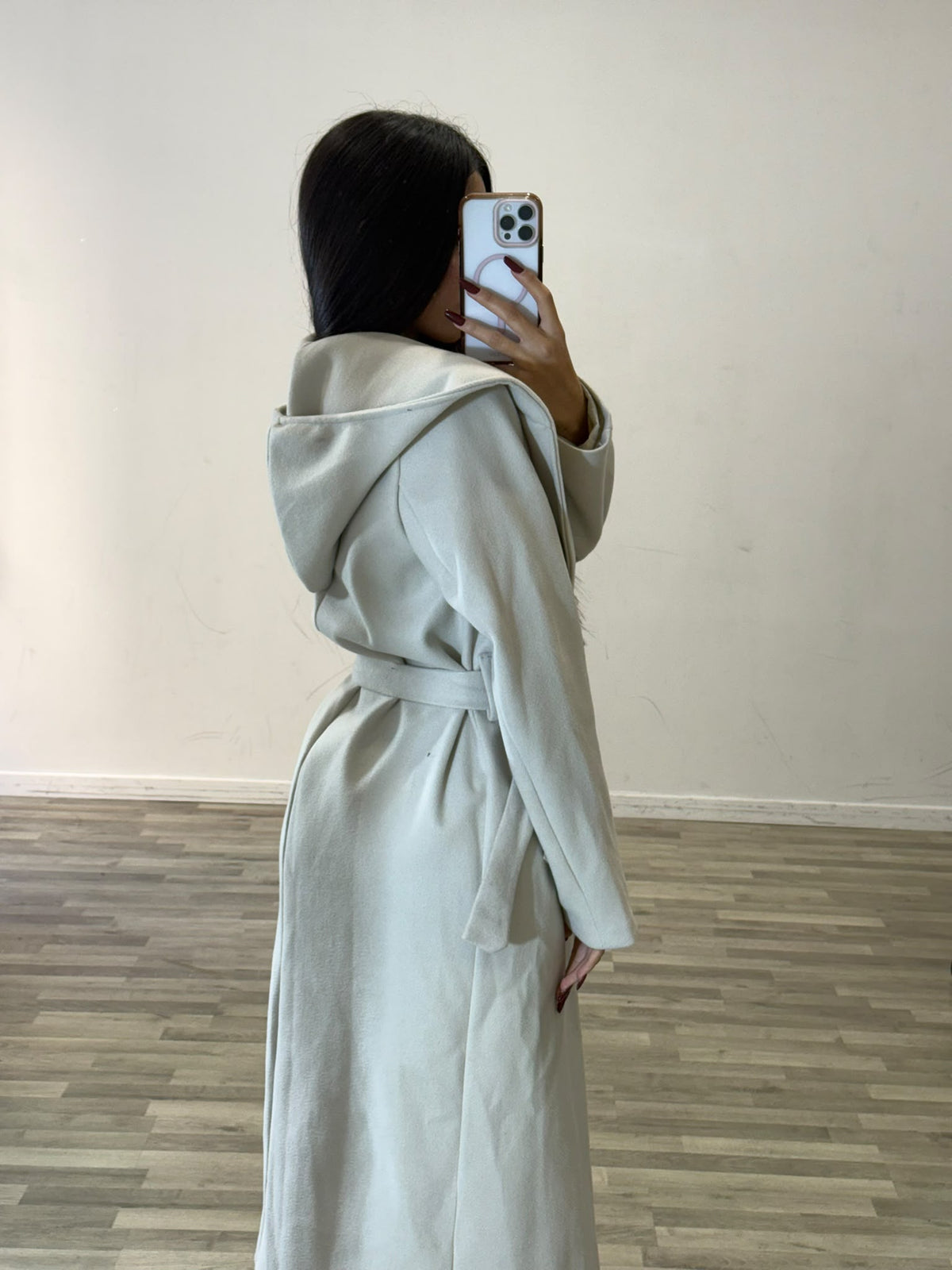 cappotto lungo con cappuccio