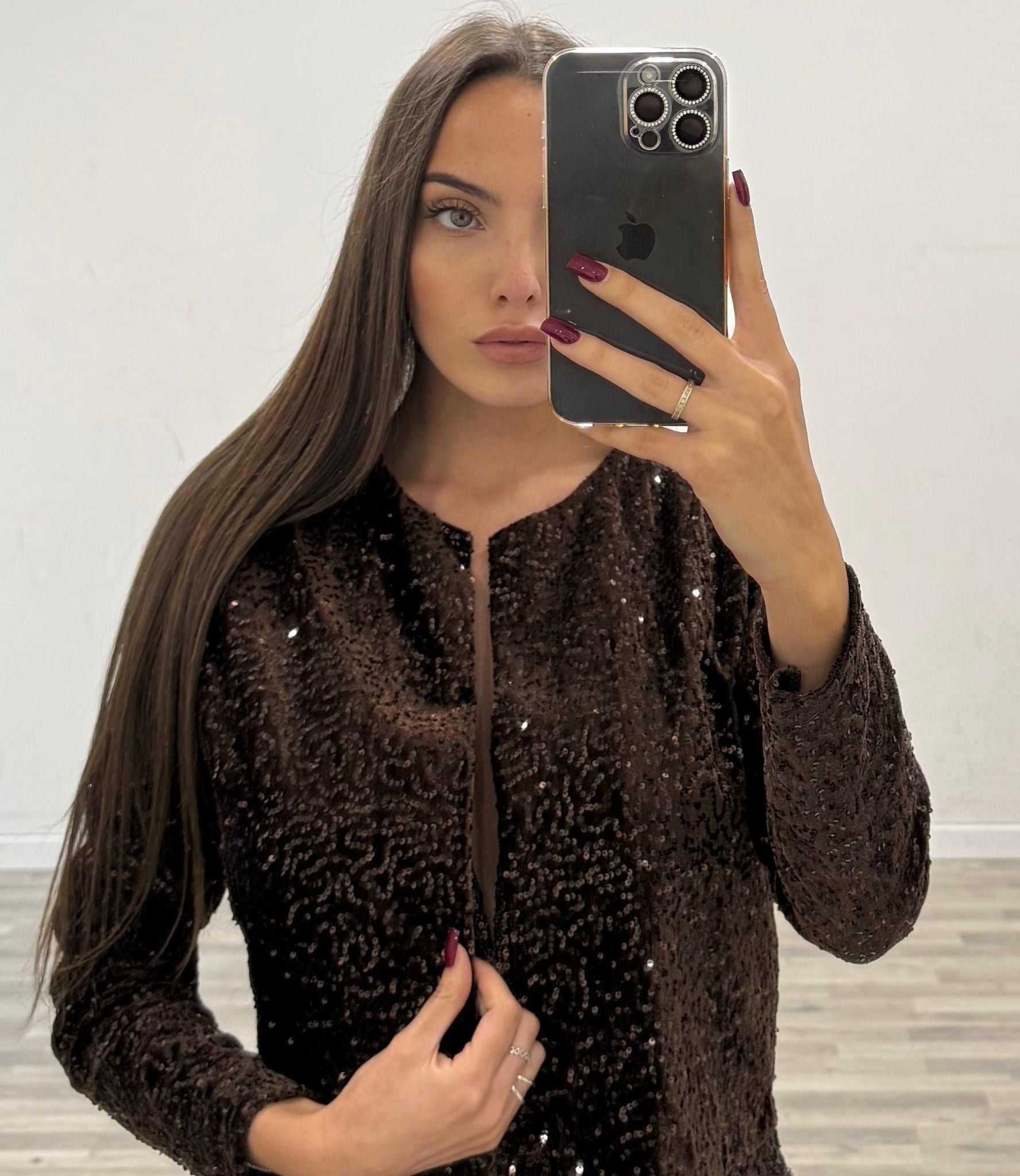 coprispalle in paillettes