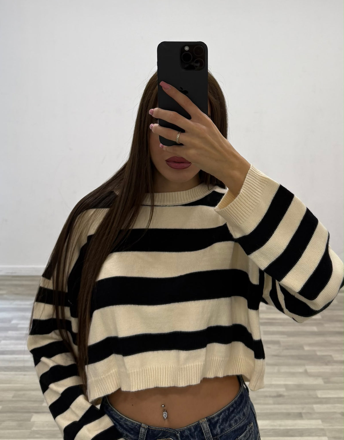 maglia rigata corta