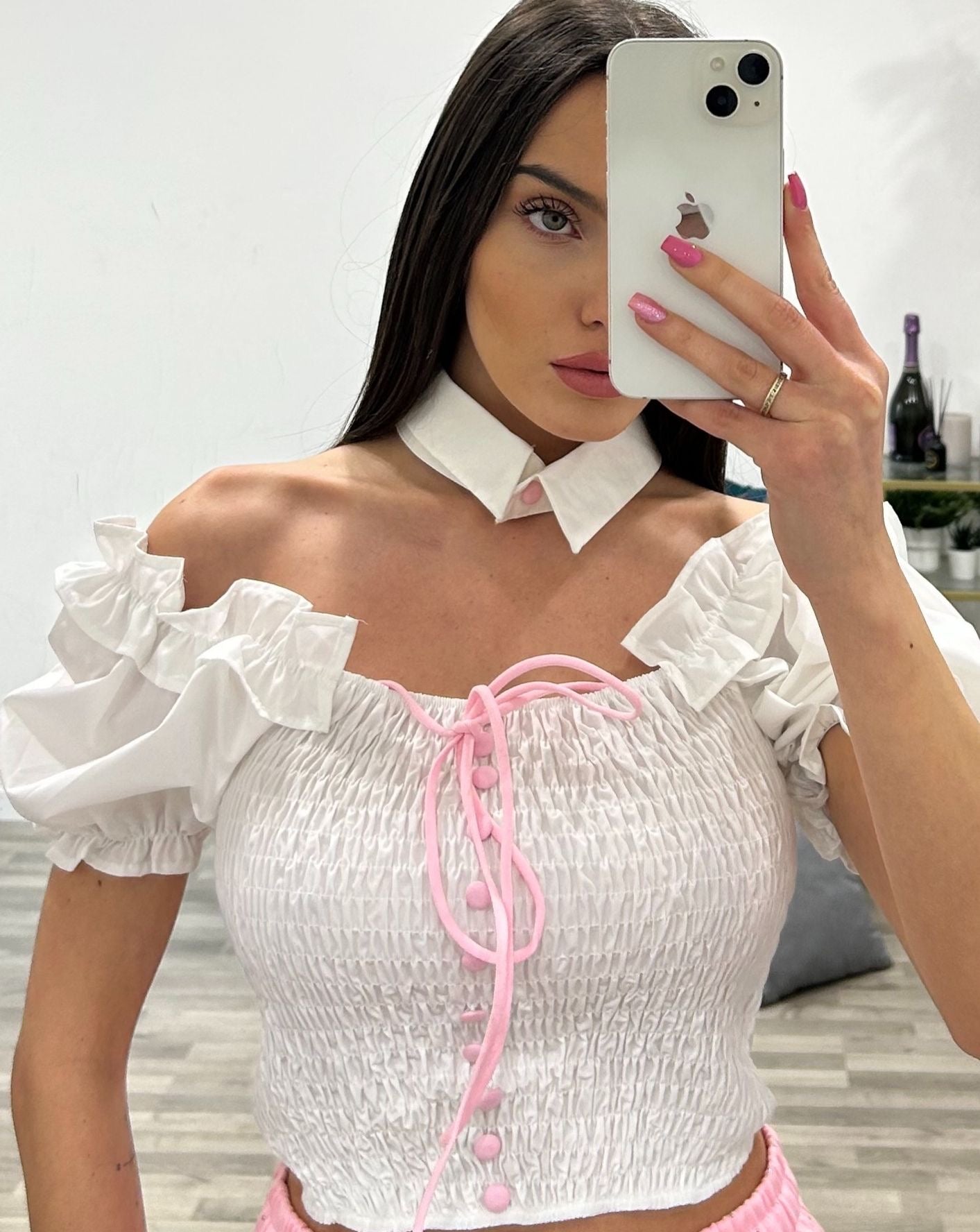 camicia bambolina con bottoncini