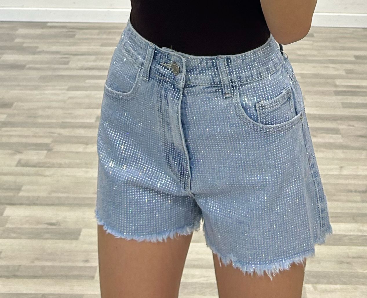 short di jeans superstrass