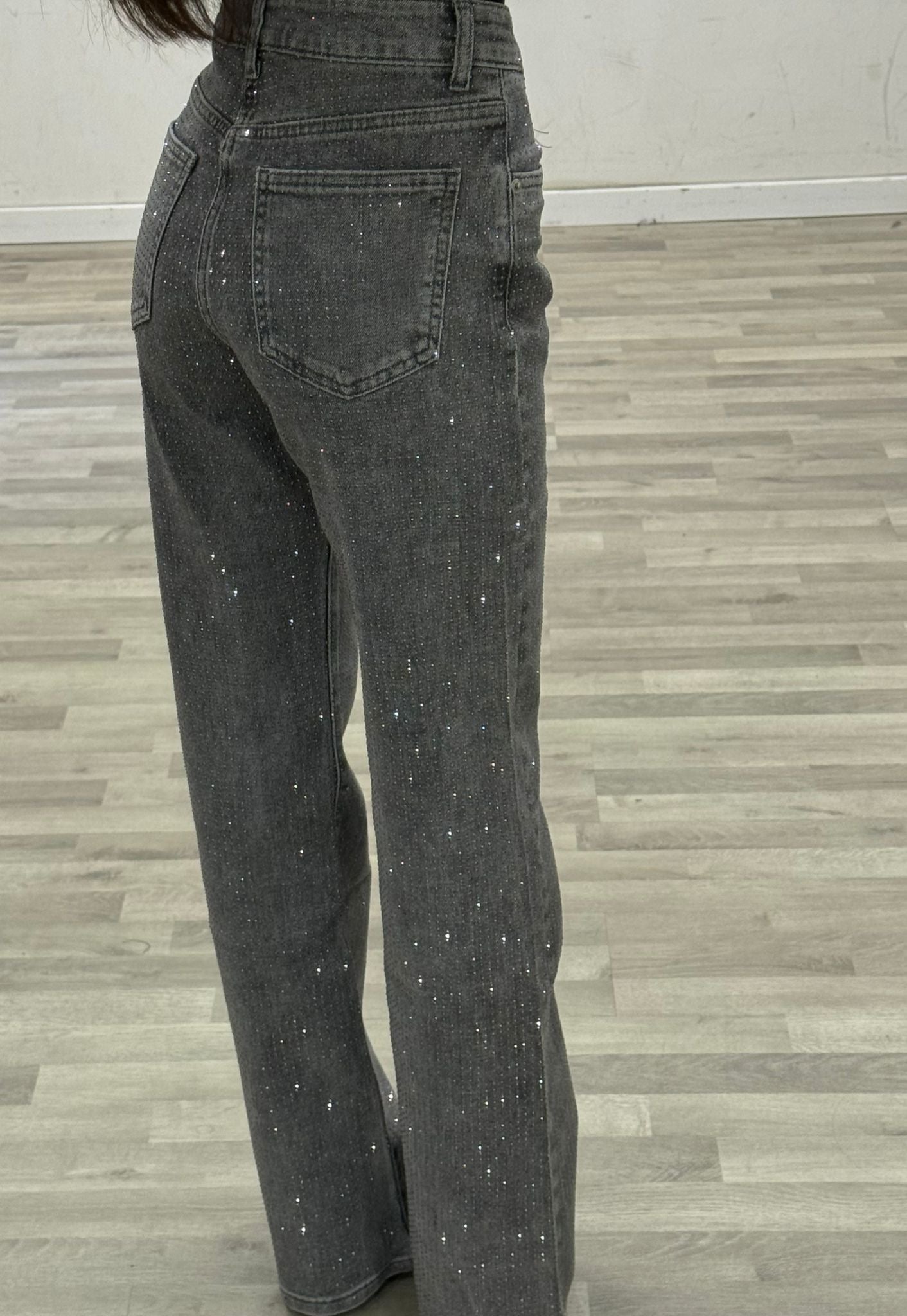 jeans grey superstrass