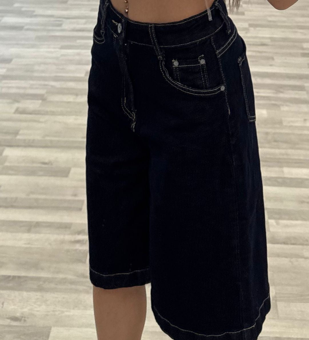 bermuda di jeans lavaggio zero