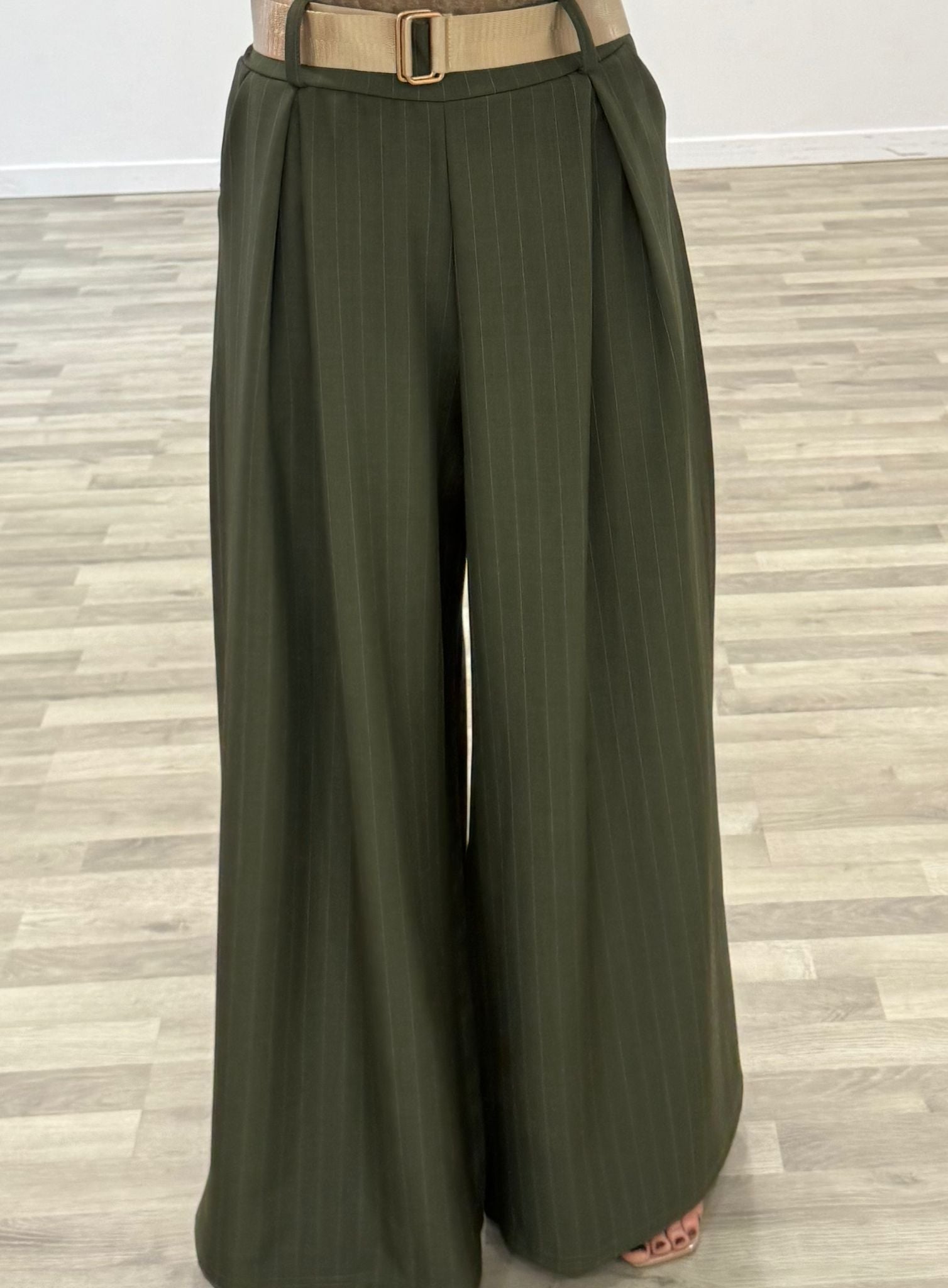 pantalone palazzo gessato