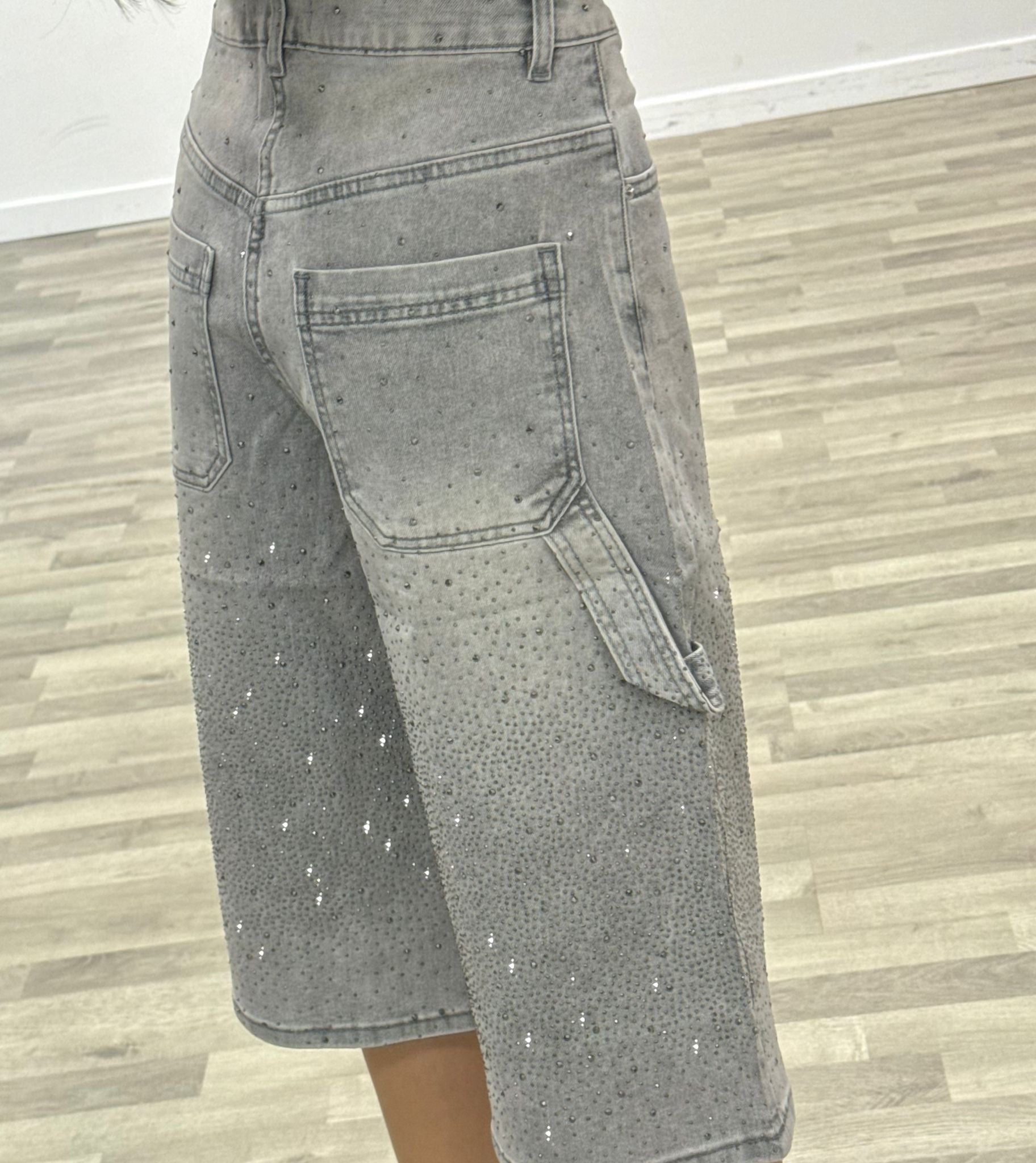 bermuda di jeans grey