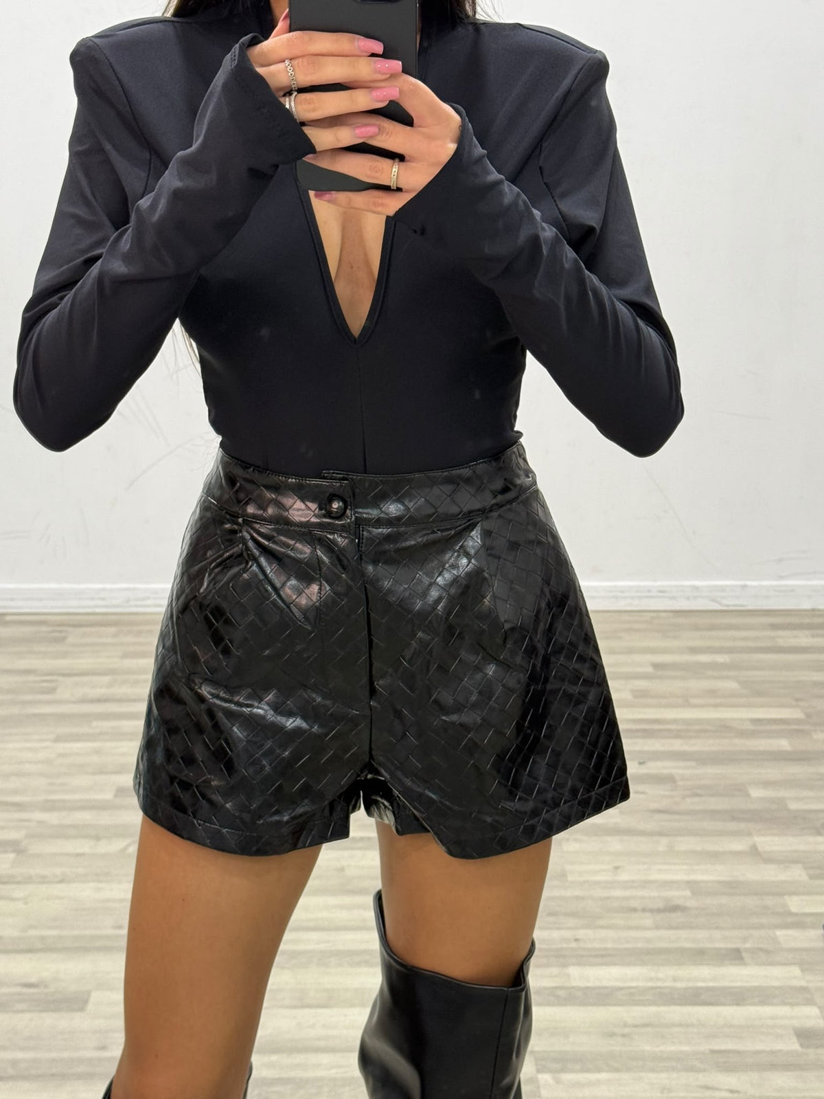 short di ecopelle idola