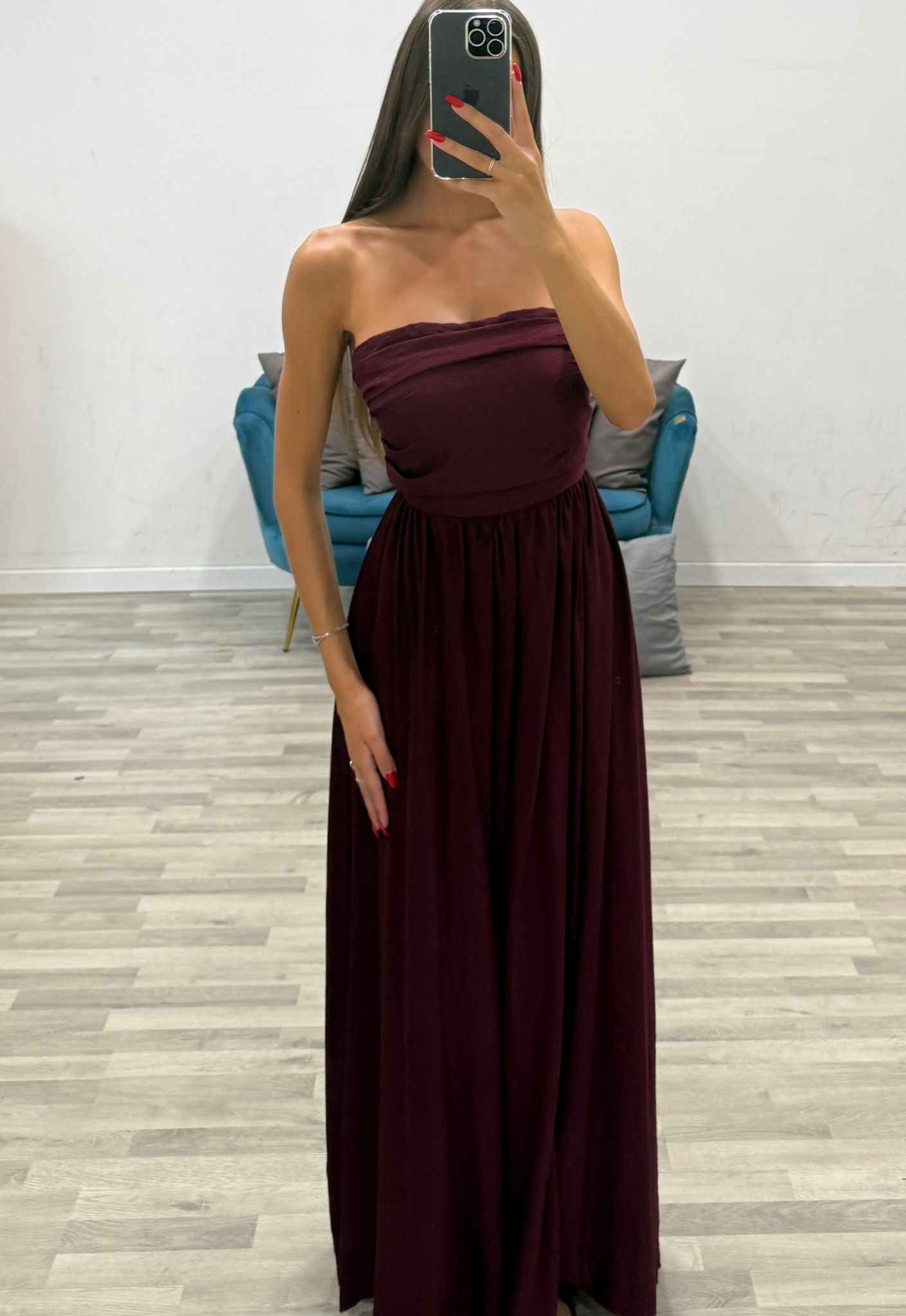 vestito a fascia con laccio dietro