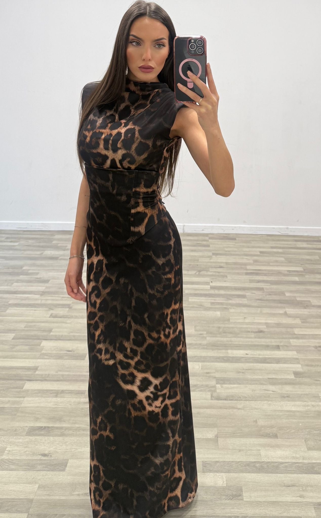 vestito leopardato tania