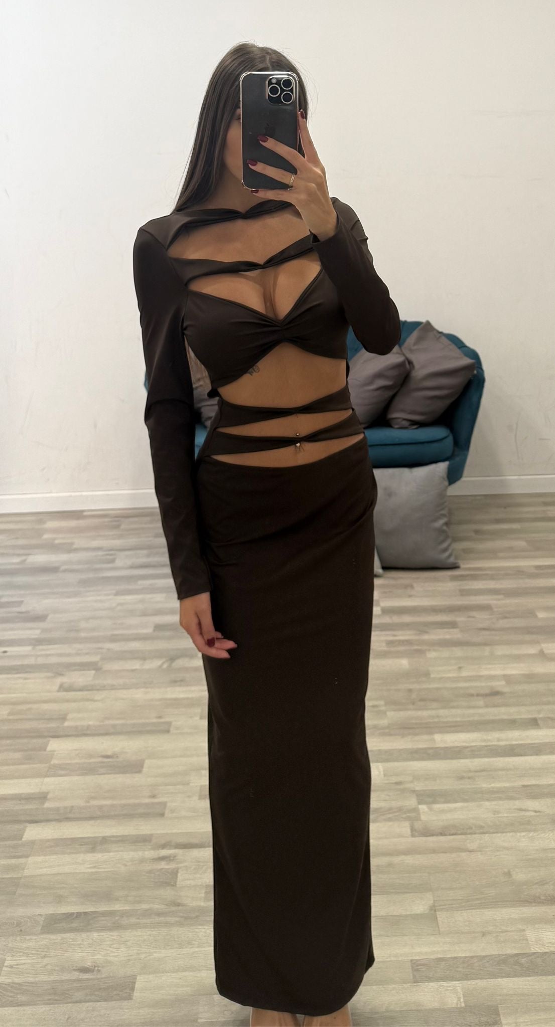 vestito open manica lunga