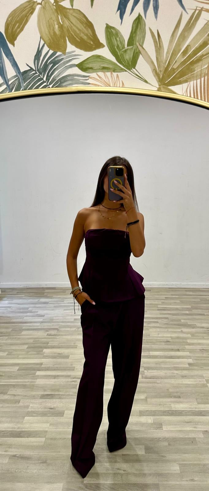 completo top a fascia con pantalone