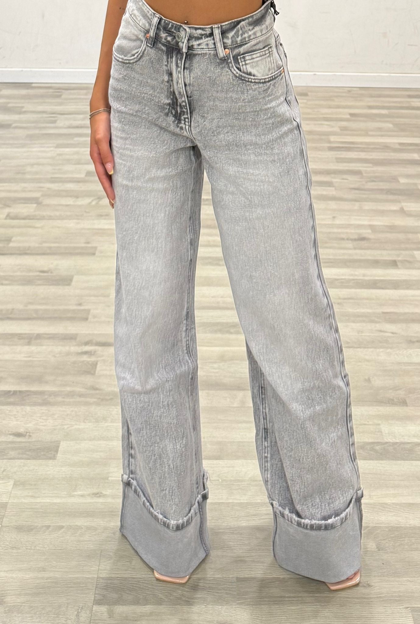jeans con risvolto