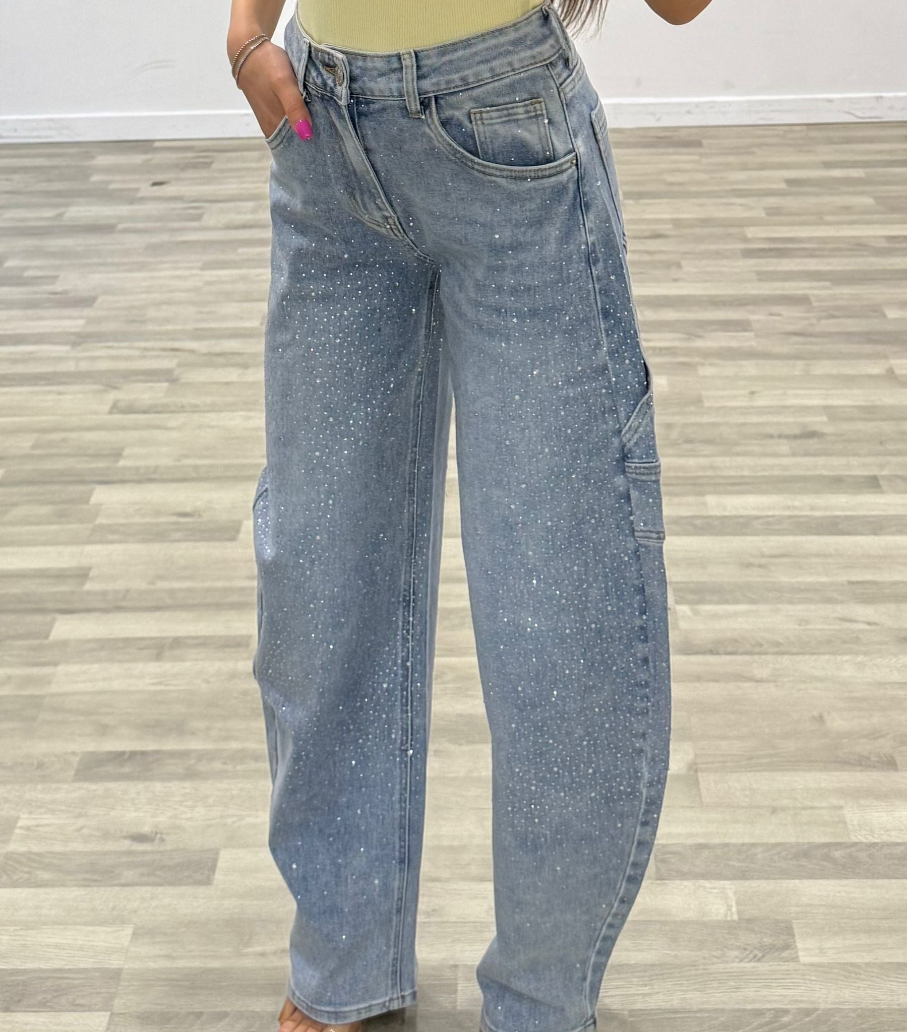 jeans strass ballon