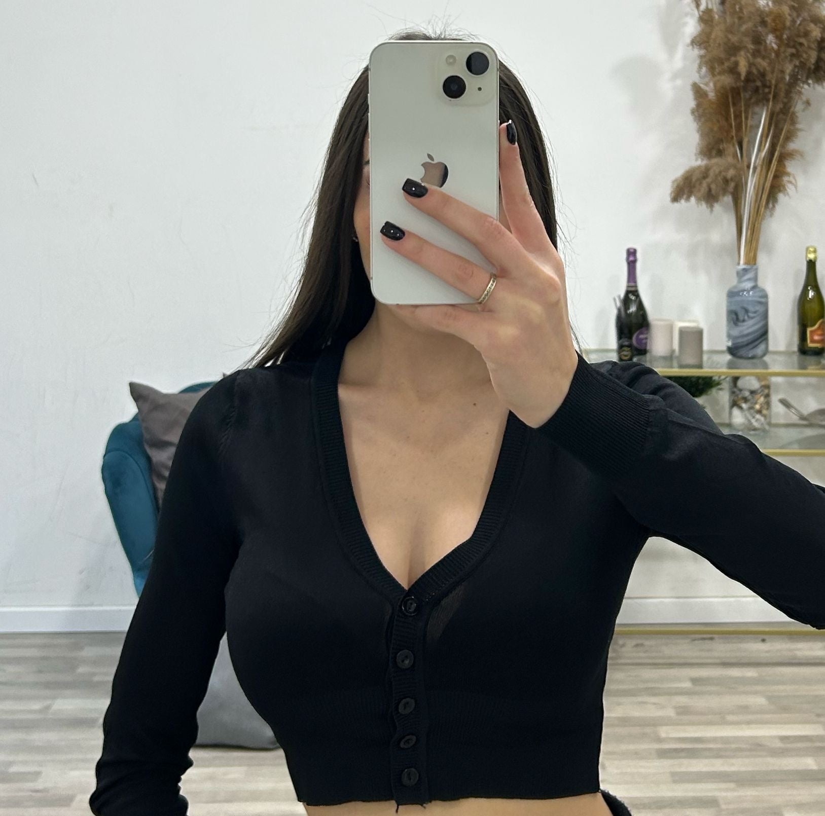 cardigan corto di filo