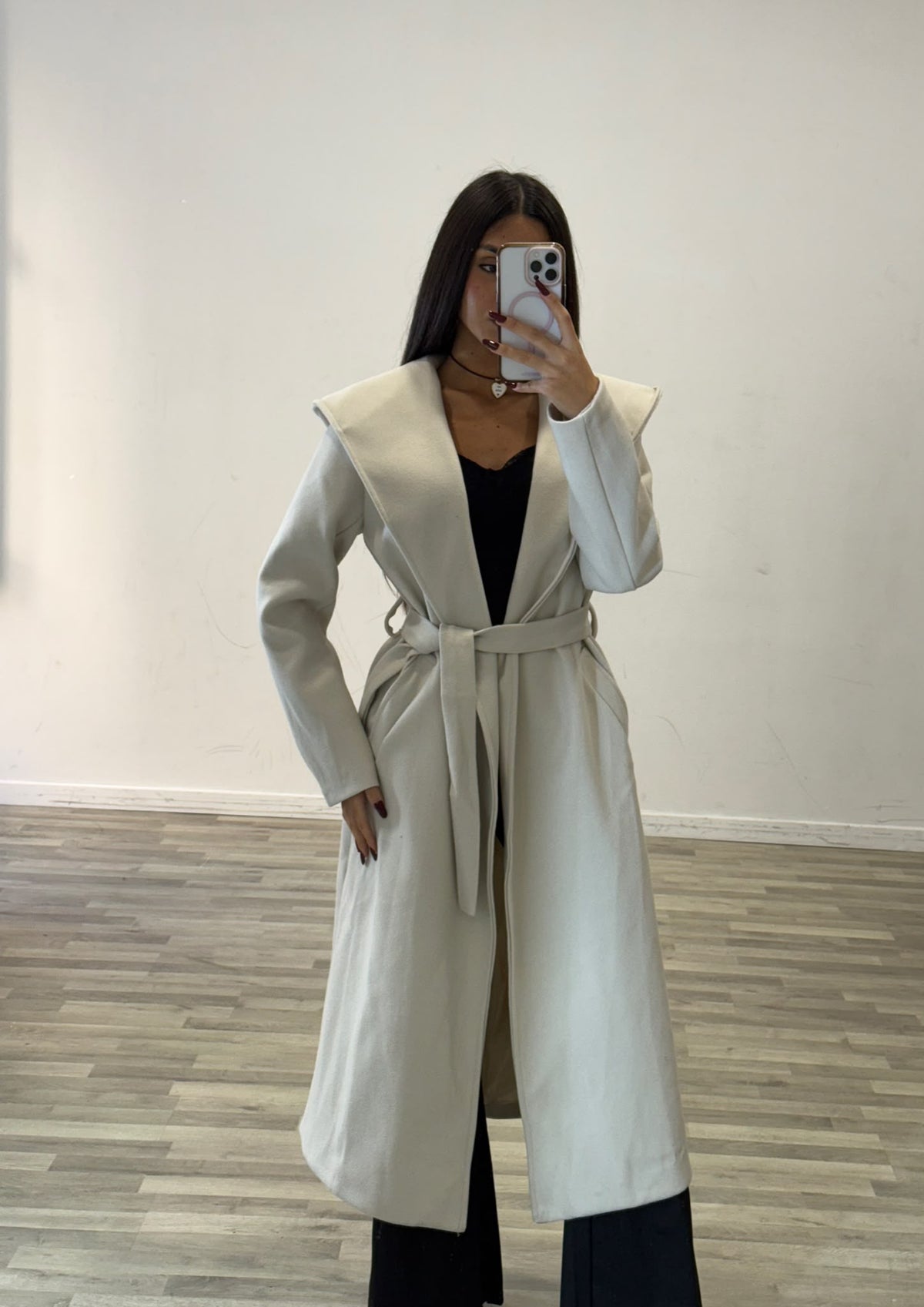 cappotto lungo con cappuccio