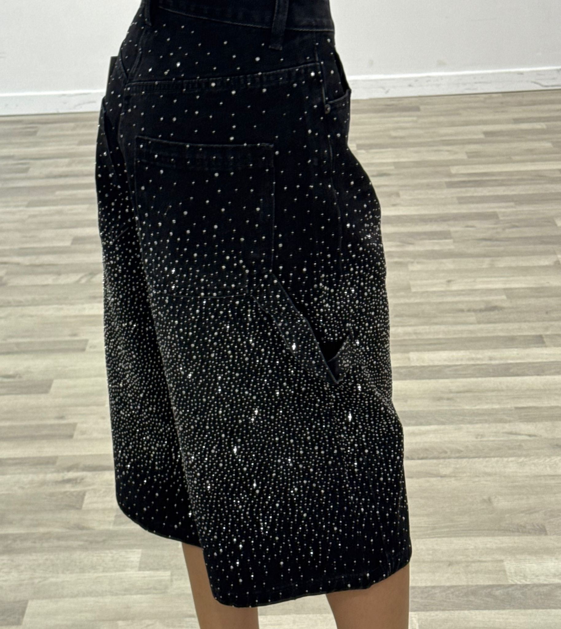 bermuda ballon con brillantini black