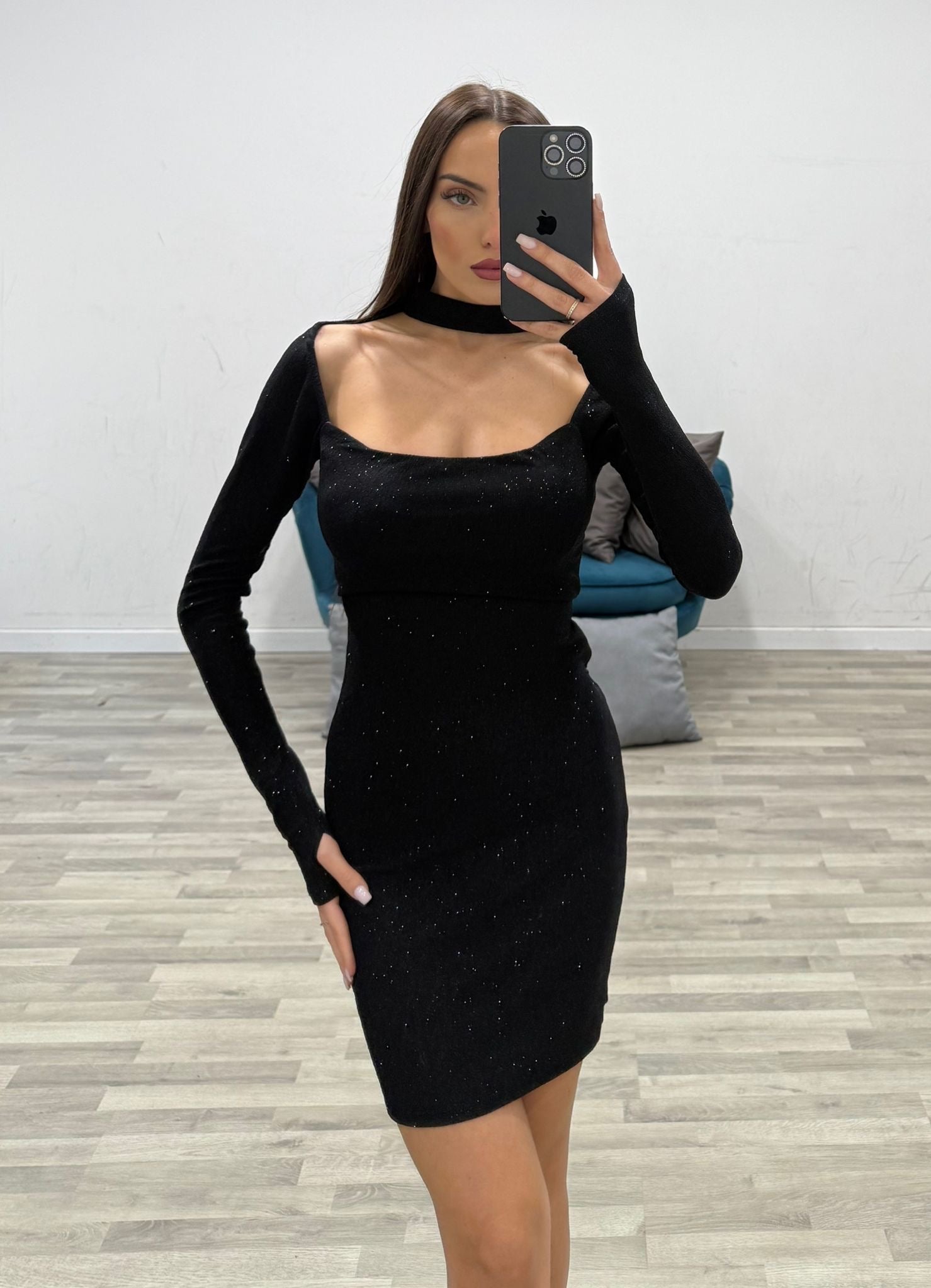 vestitino in lurex con collarino