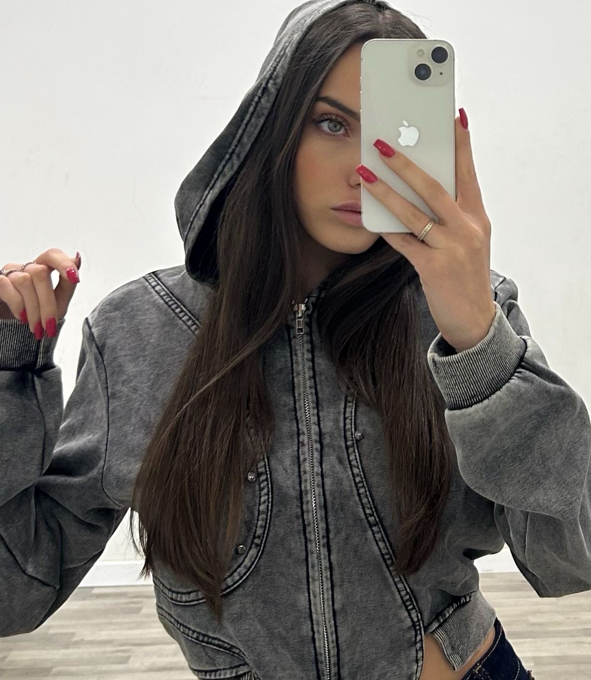 felpa con zip e cappuccio grey
