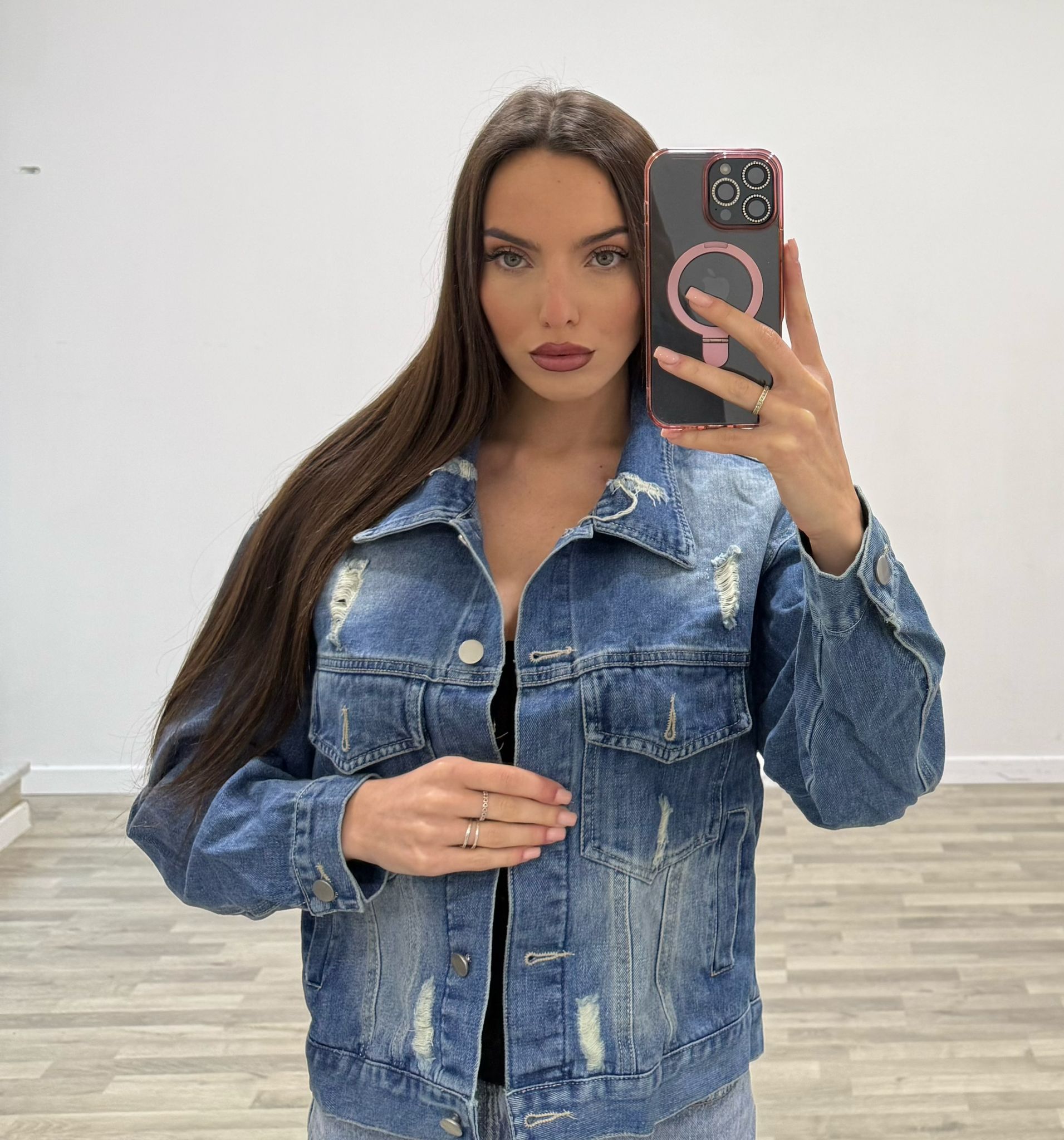 giacca di jeans one size