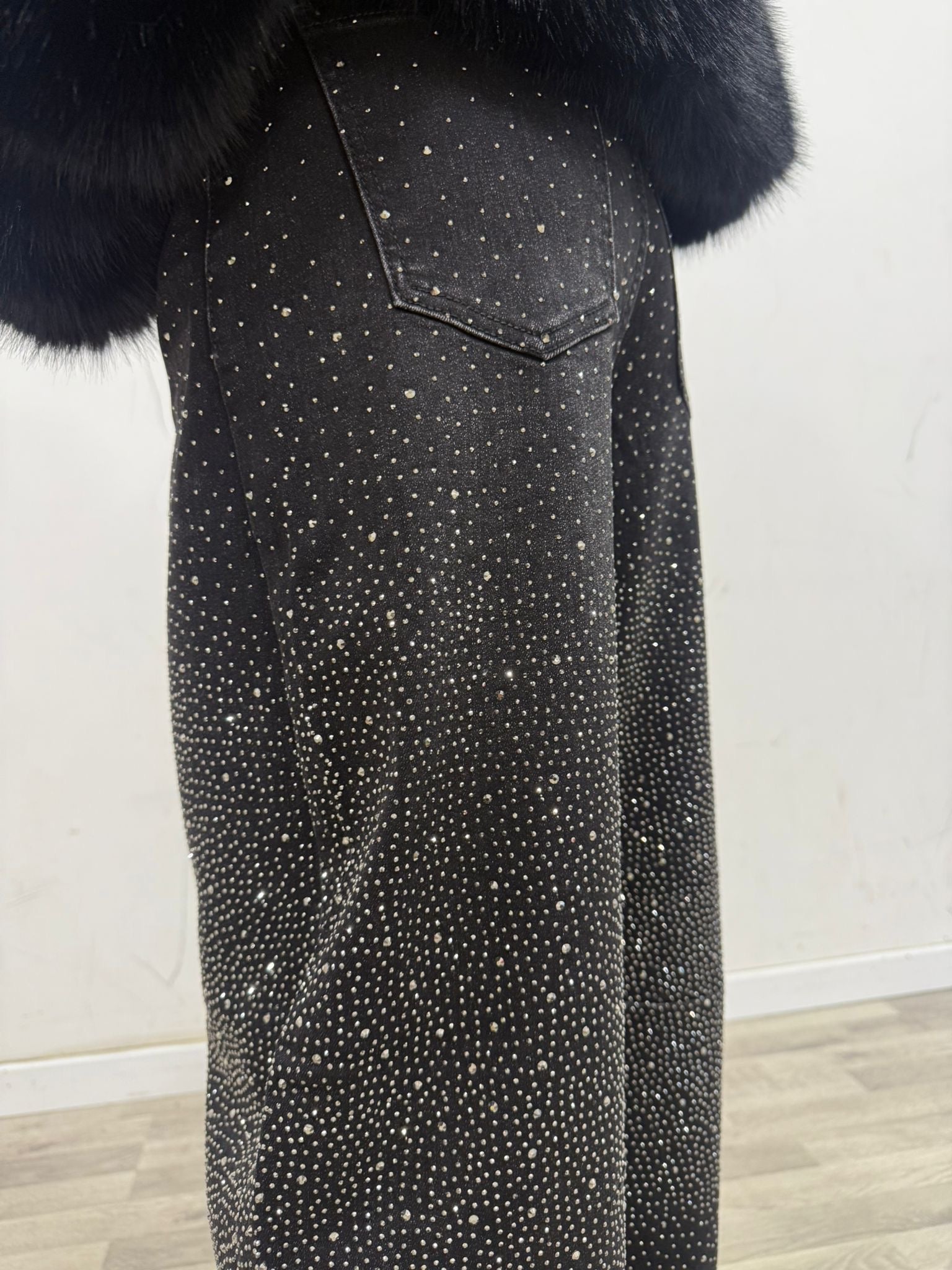 jeans balloon con brillantini