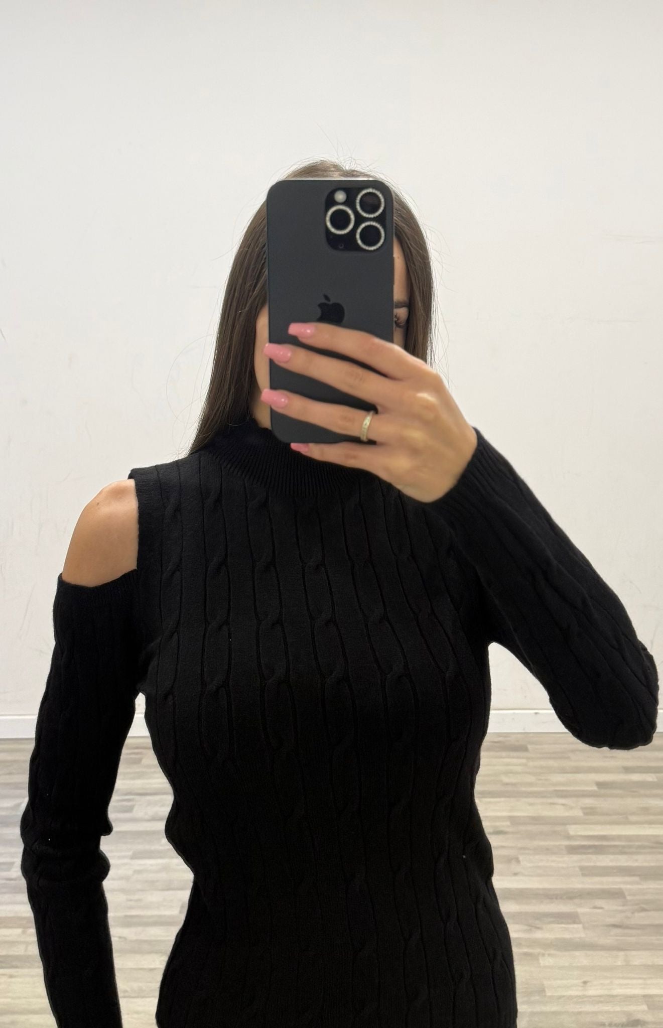 lupetto treccia con spacchi alle spalle