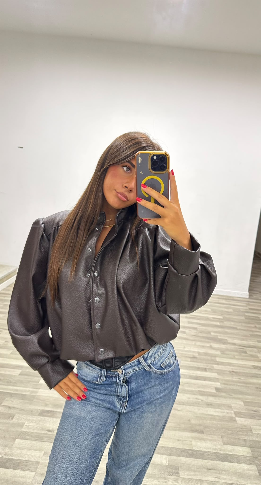 bomber in ecopelle giada