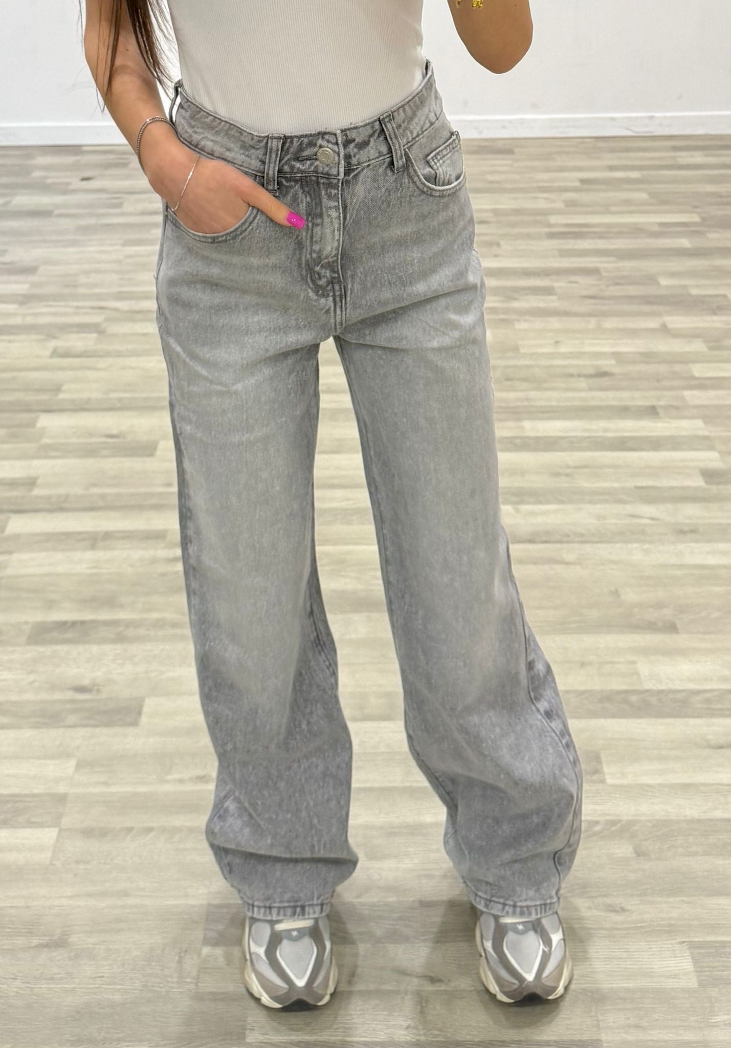 jeans grey new tasca rosa