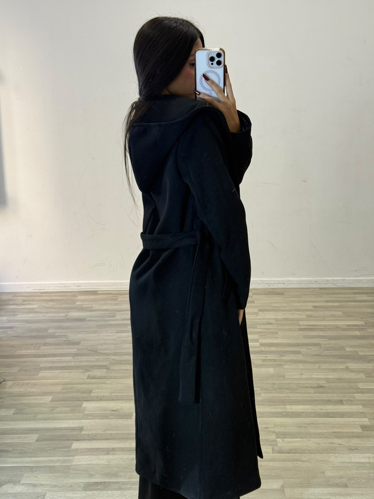 cappotto lungo con cappuccio