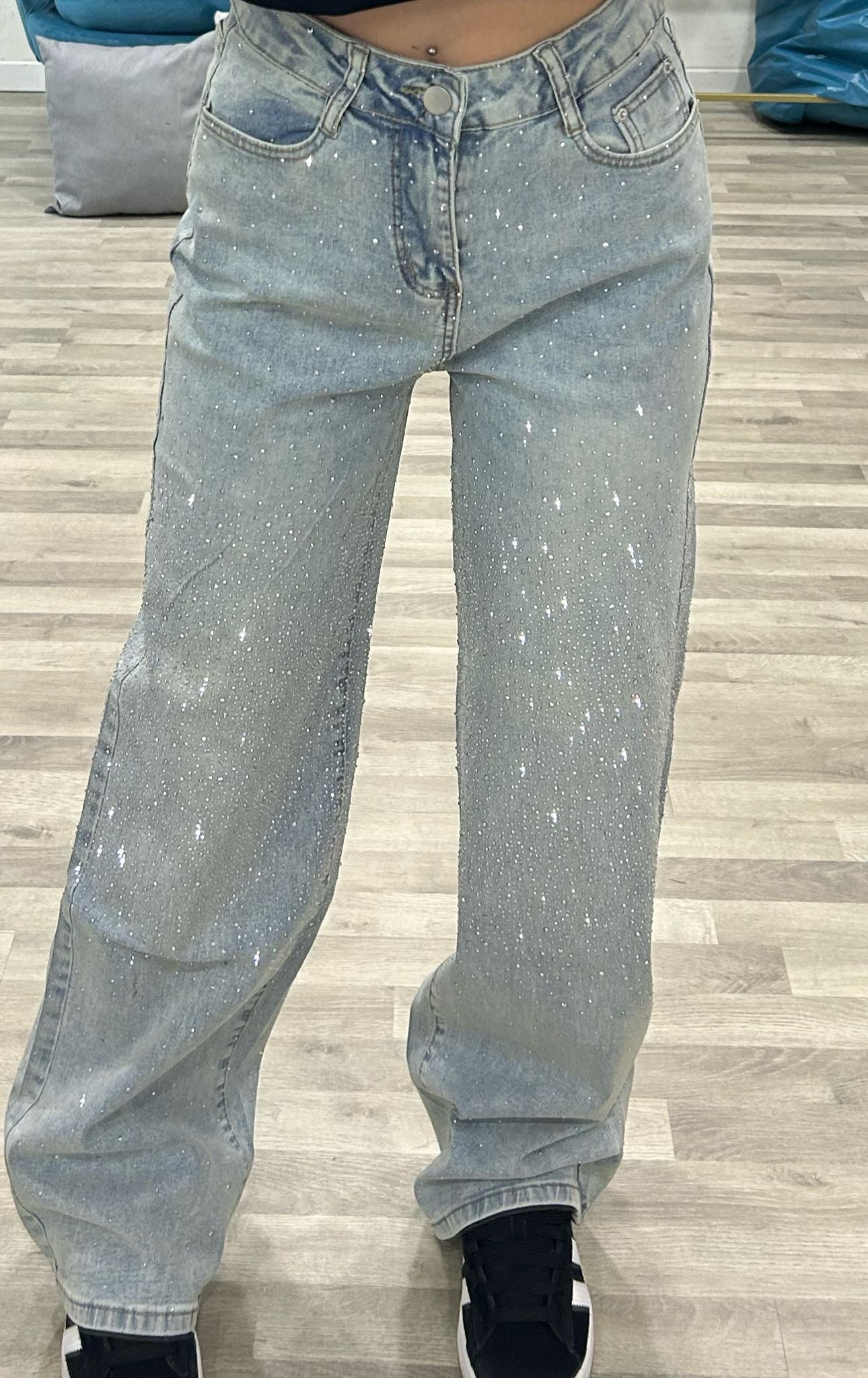 jeans con brillantini lucky