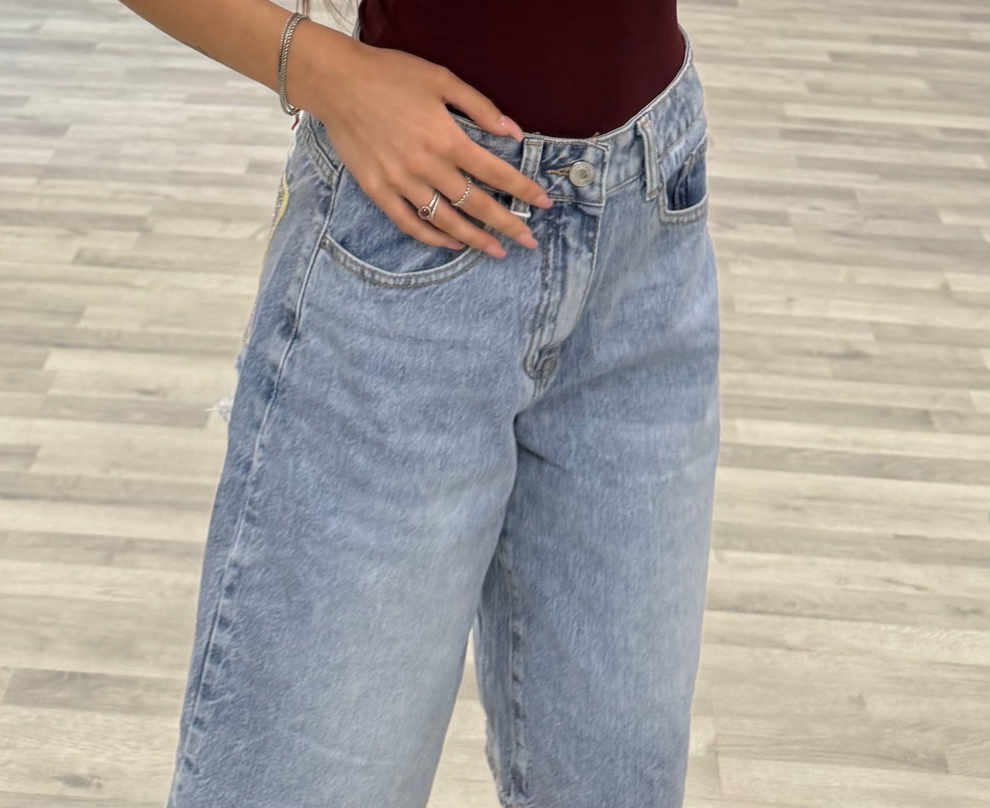 bermuda di jeans tasca gialla