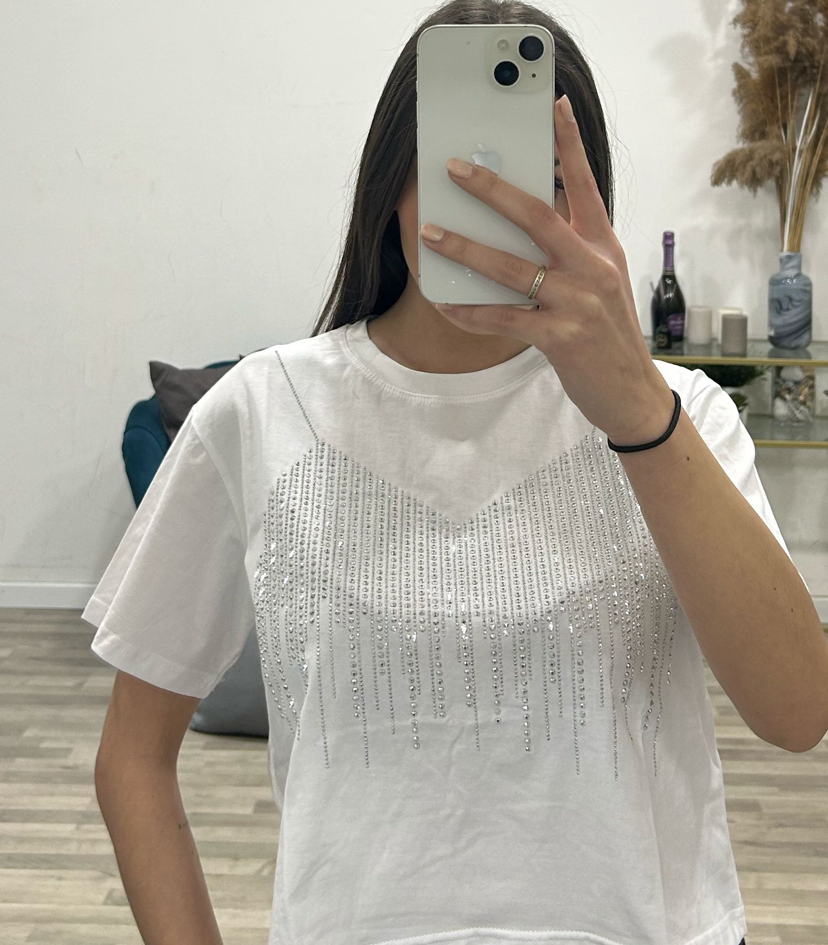 t-shirt brillantini a top